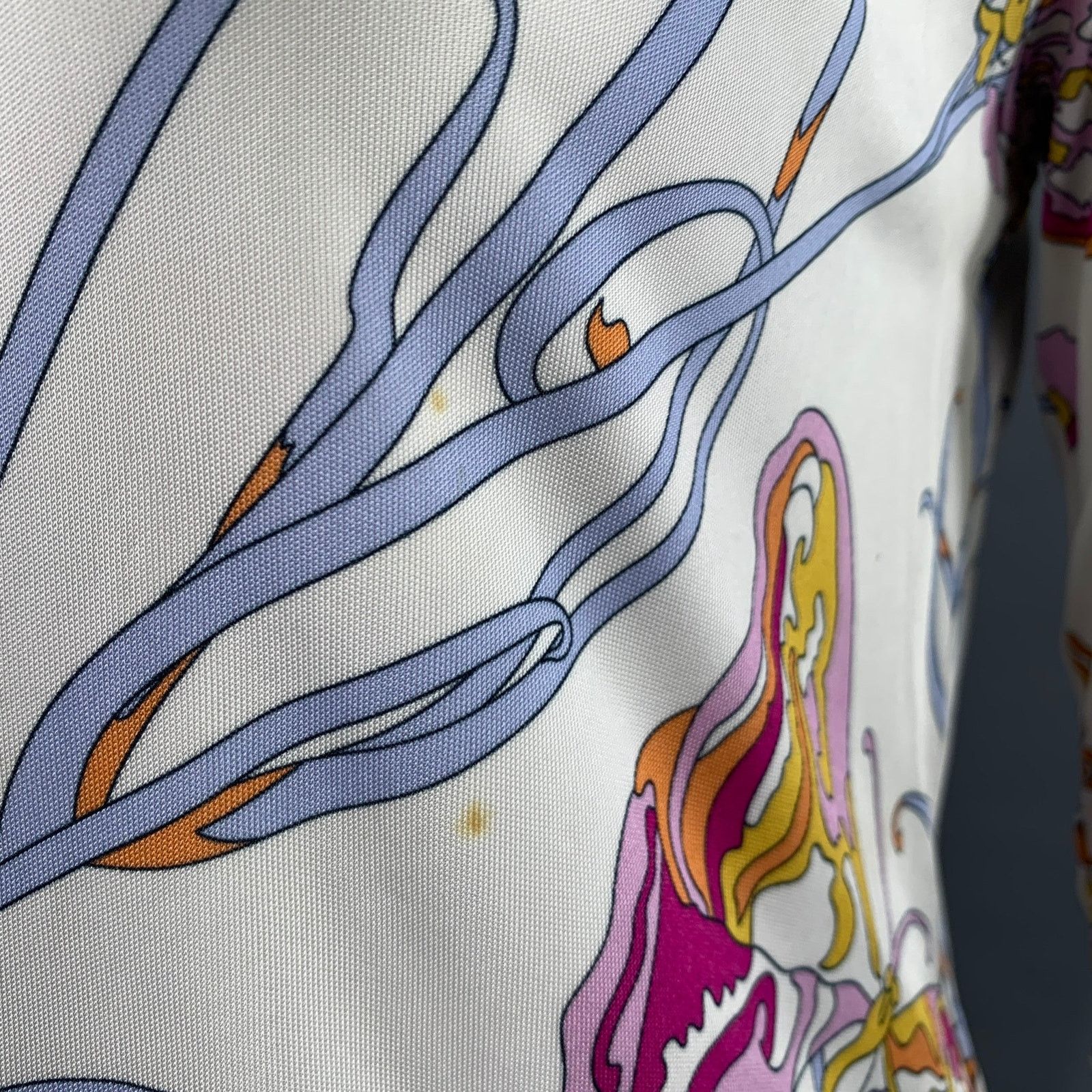 Emilio Pucci EMILIO PUCCI White Pink Butterflies 3/4 Sleeves Casual Top Size XL / US 12-14 / IT 48-50 - 5 Thumbnail