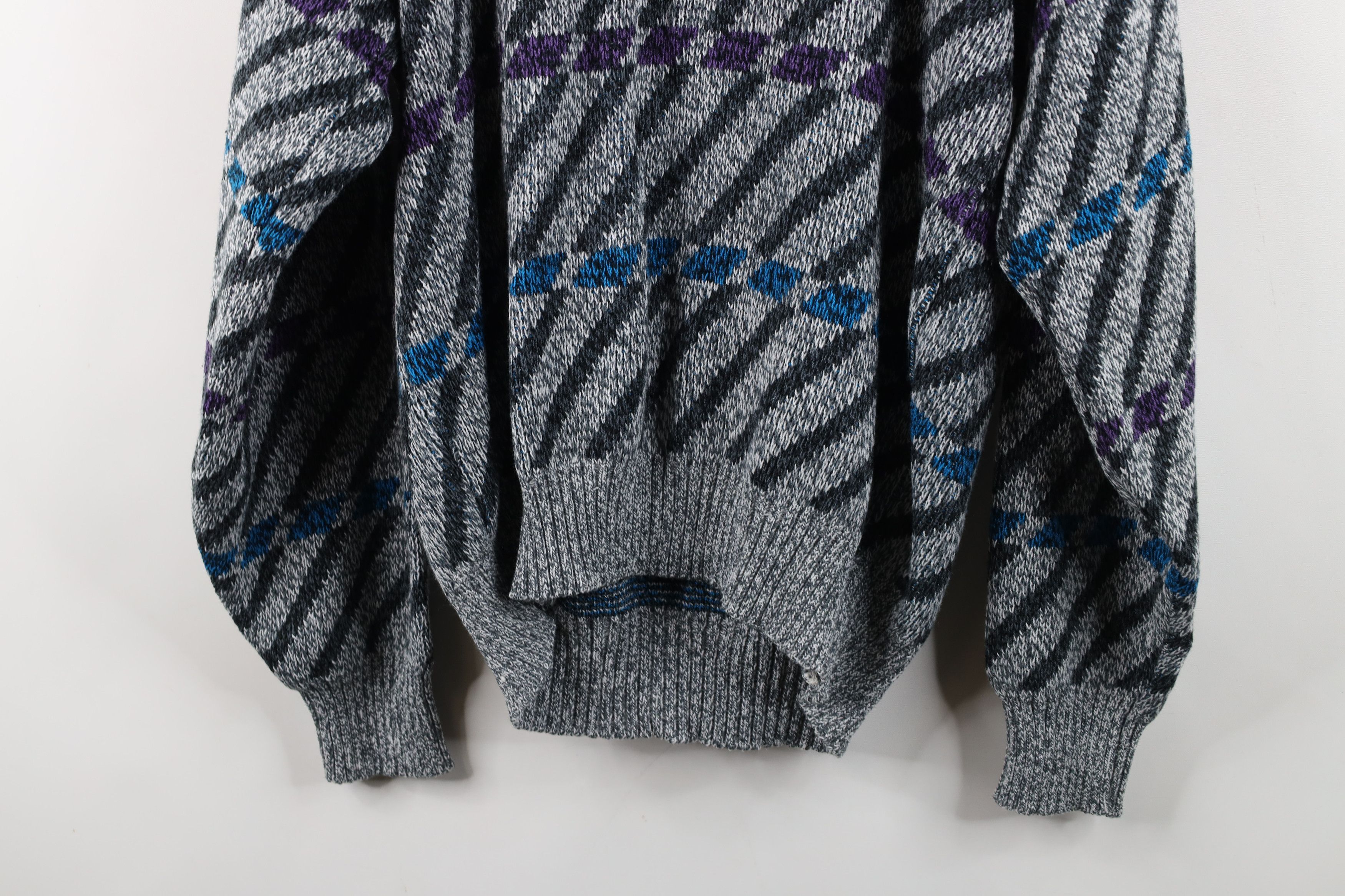 Vintage Vintage 90s Streetwear Geometric Knit Crewneck Sweater Size XL / US 12-14 / IT 48-50 - 9 Thumbnail