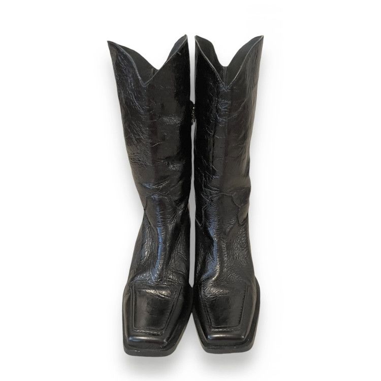 Vintage Vintage Leather Designer Leather Boots Square Toe Size US 9.5 / IT 39.5 - 2 Thumbnail