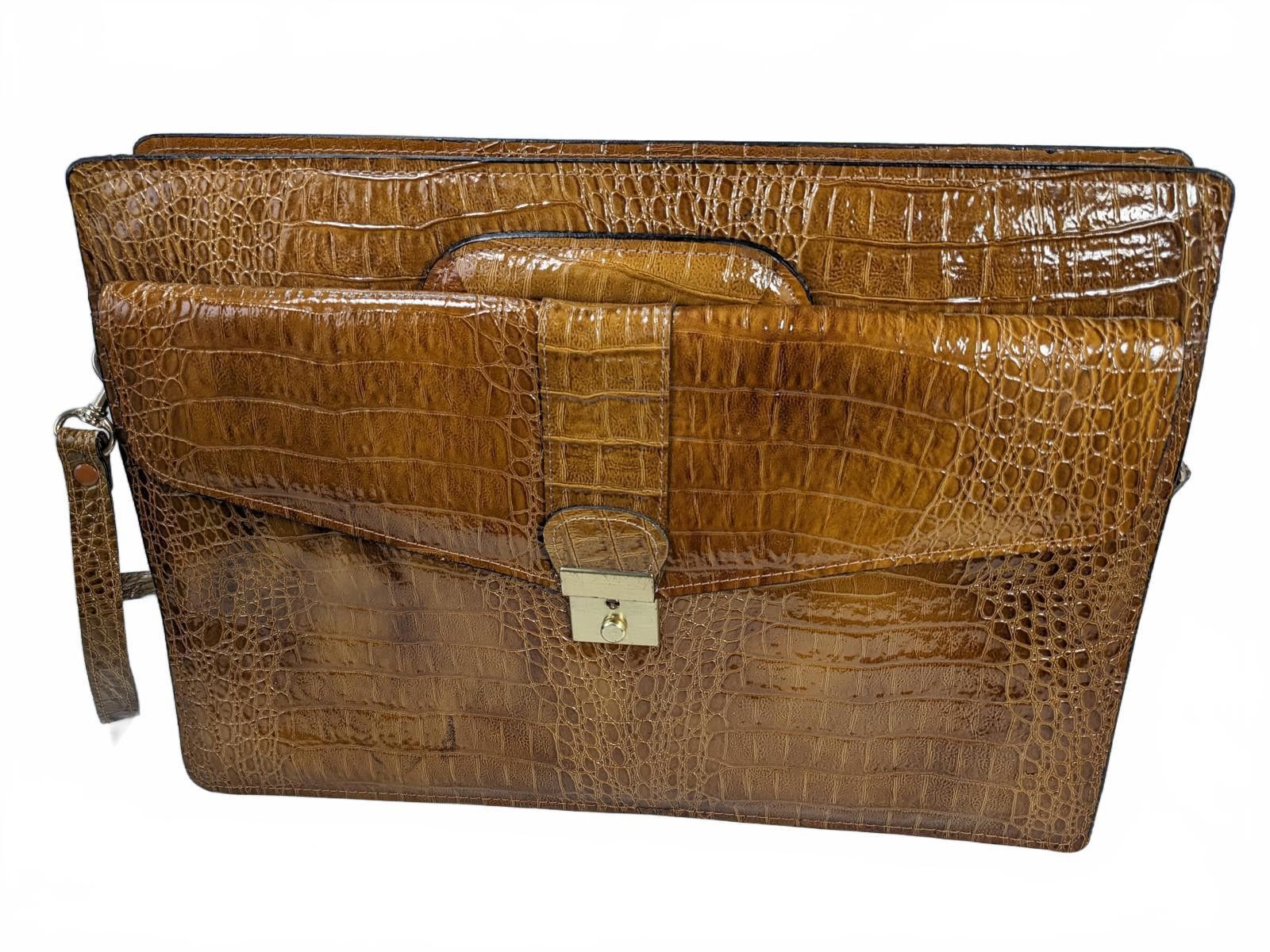 Carissima Briefcase Laptop Bag South Korea Faux Crocodile