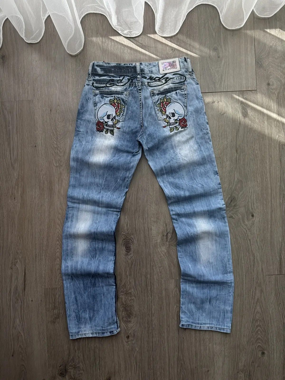 Christian Audigier × Ed Hardy × Vintage Vintage Ed Hardy Christian Audigier Denim Pants Size US 27 - 2 Thumbnail
