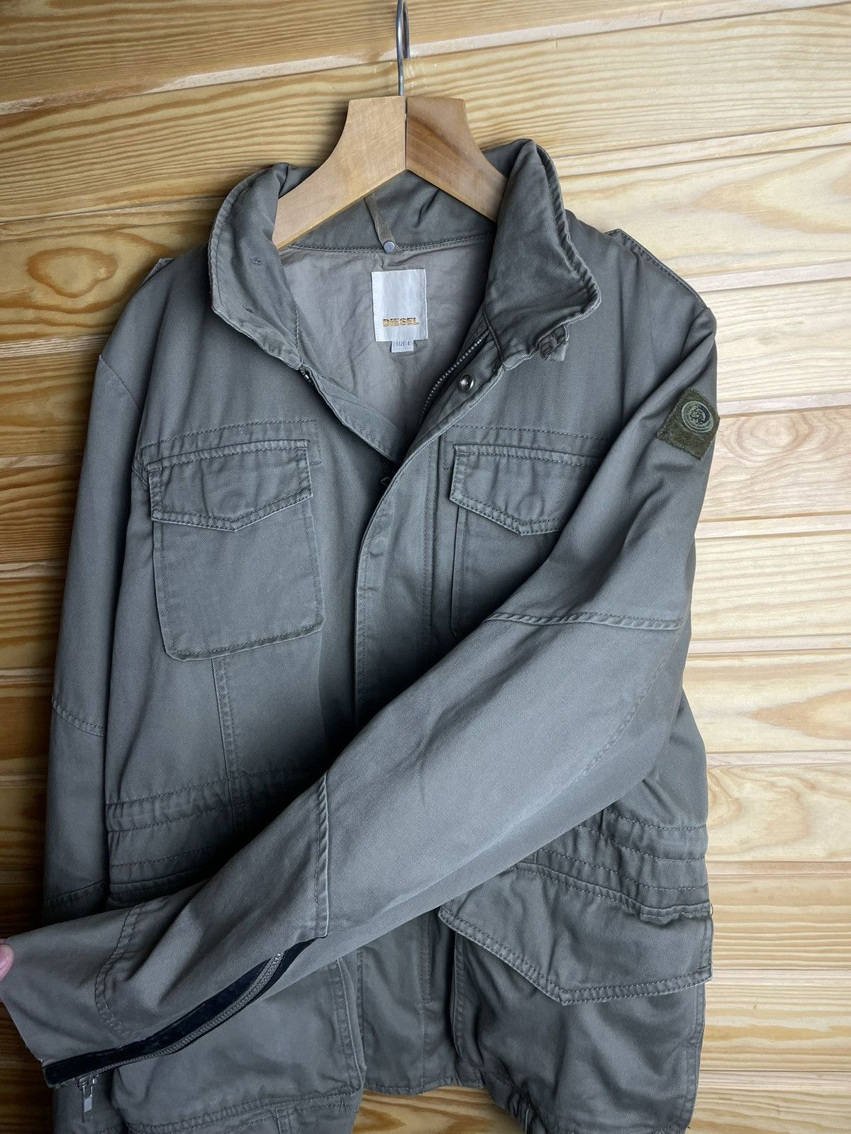 Diesel × Vintage Vintage Diesel Cargo Jacket Haki Size L Size US L / EU 52-54 / 3 - 4 Thumbnail