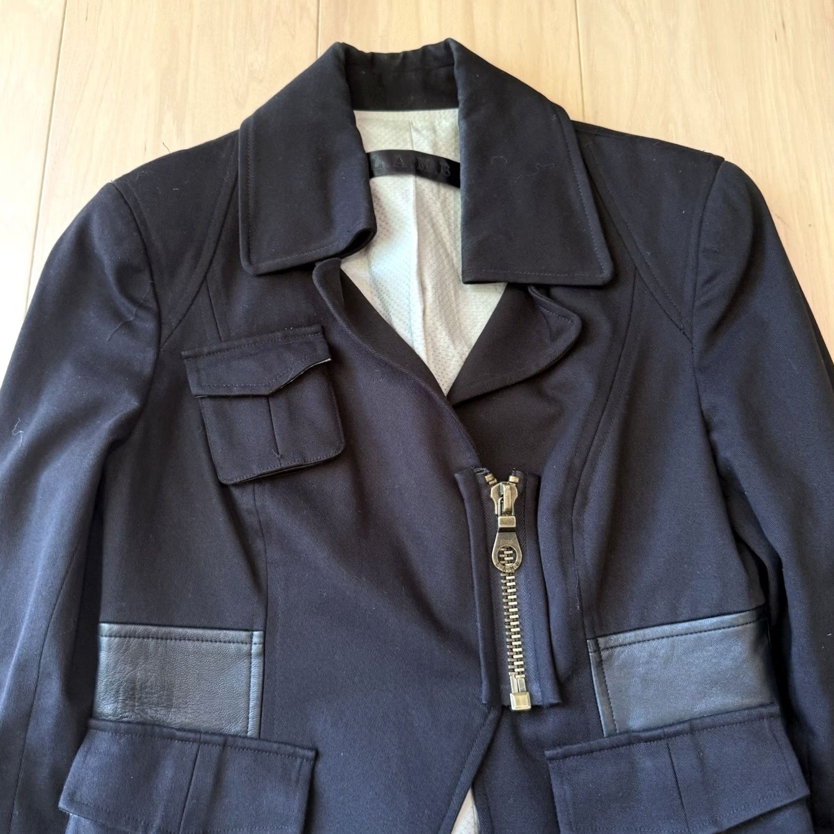 L.A.M.B. VINTAGE L.A.M.B. Motorcycle Jacket Women's 2 Black Blazer Designer New York Glam Size XS / US 0-2 / IT 36-38 - 3 Thumbnail