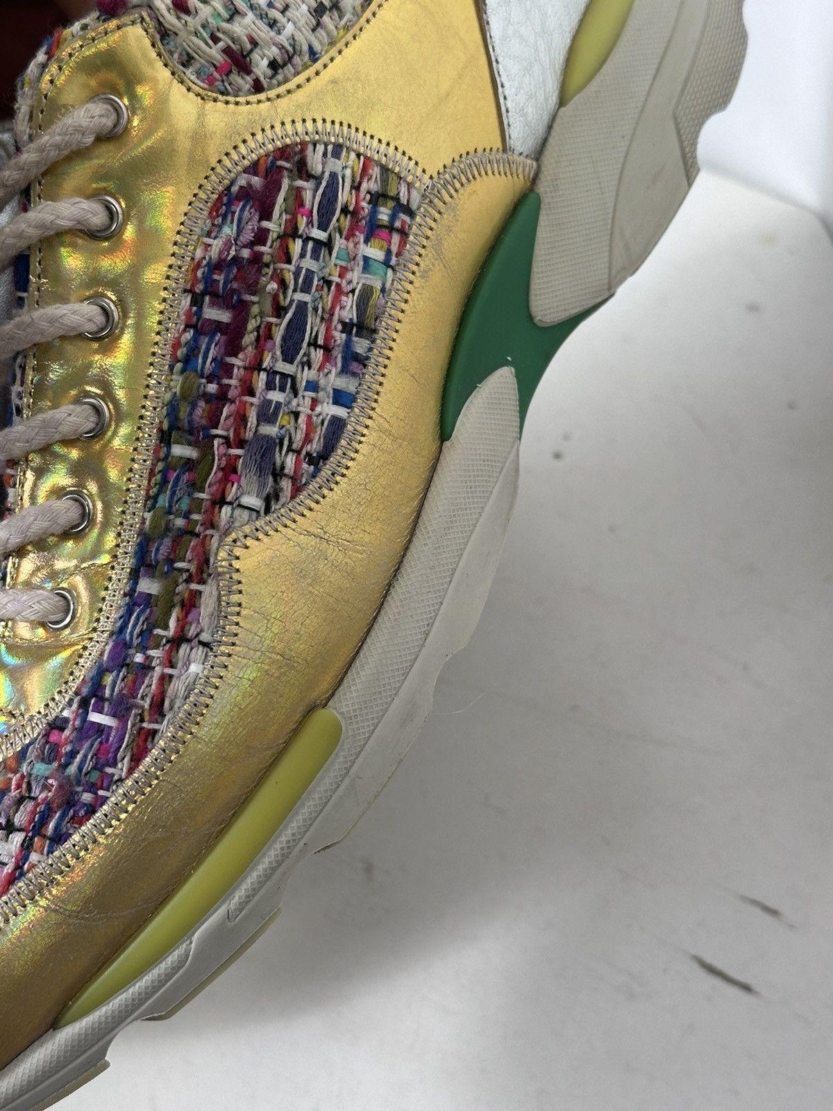 Chanel Tweed Lambskin Runway Sneakers - RAINBOW TWEED Size US 9 / EU 42 - 6 Thumbnail