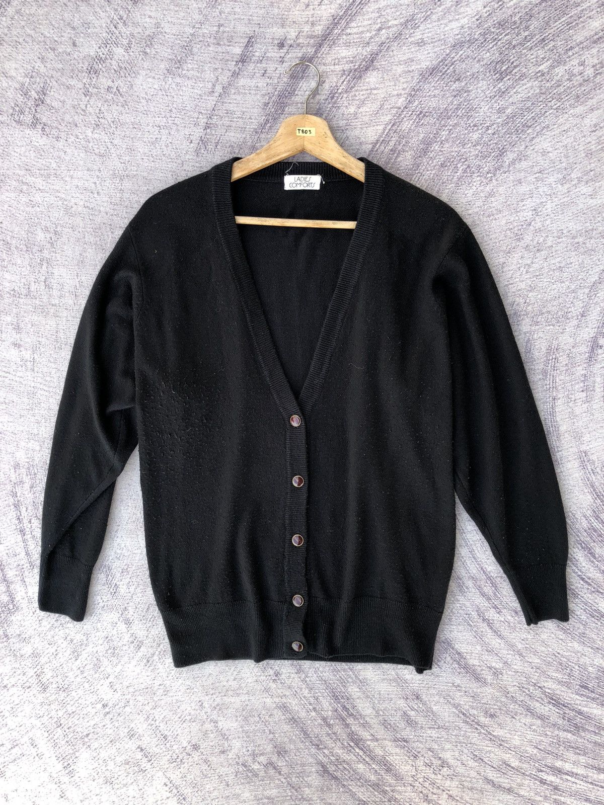 Other Black Cardigan V Neck Sweater Long Sleeve Pullover Size US L / EU 52-54 / 3 - 1 Thumbnail