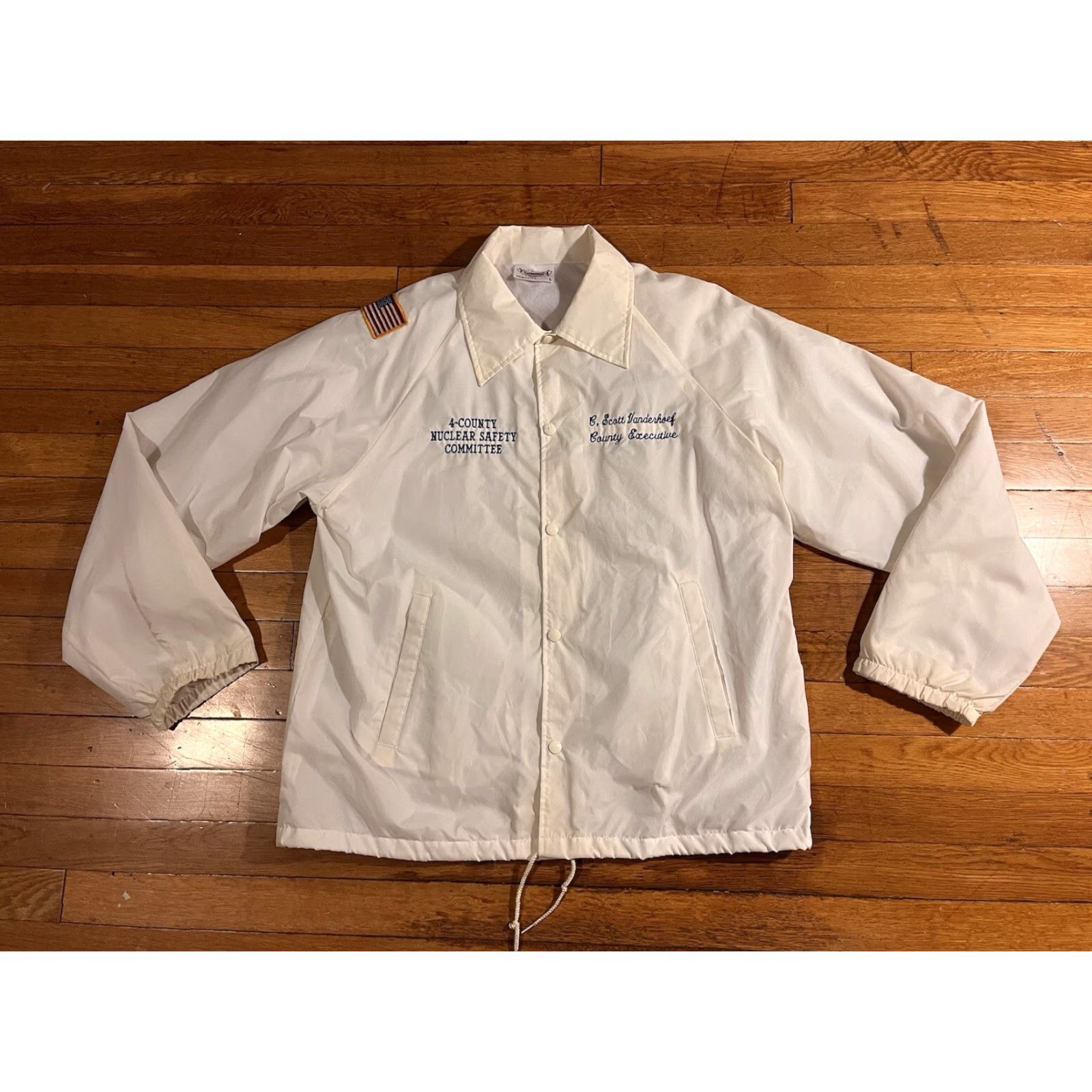 Vintage VINTAGE Rockland County Nuclear Safety Committee Jacket Men’s Large White 80s Size US L / EU 52-54 / 3 - 2 Thumbnail