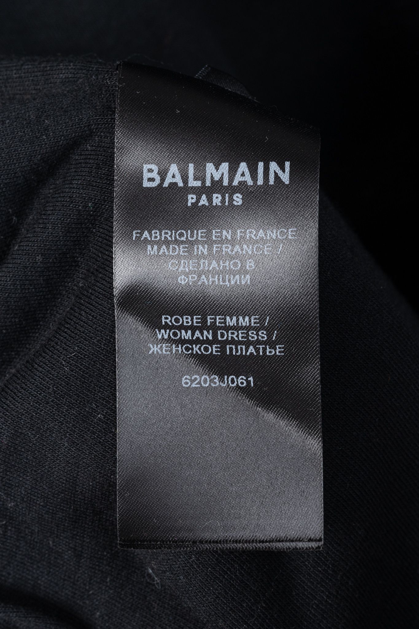 Balmain Balmain Black & White Striped Velvet Long-Sleeve Mini Dress Size L / US 10 / IT 46 - 11 Thumbnail