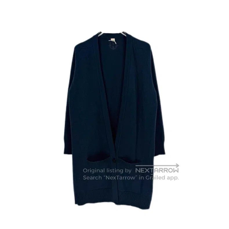 Hermes Navy Cashmere Long Cardigan