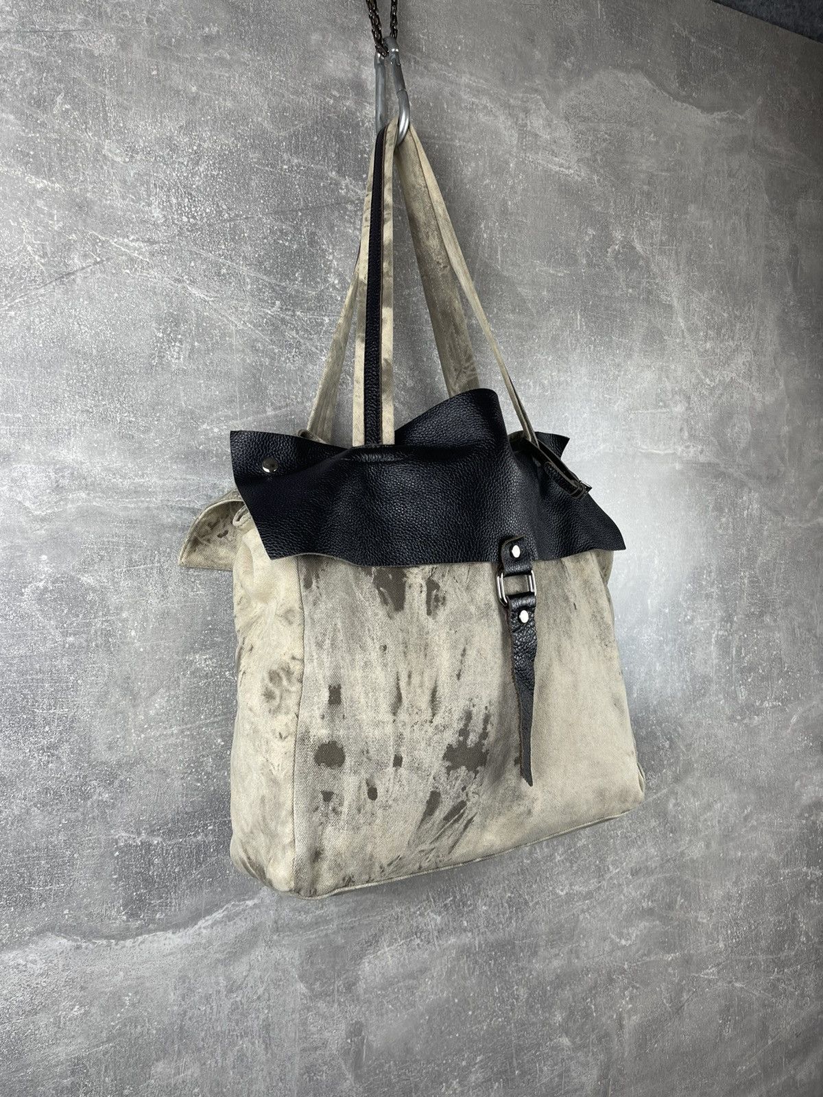Other Artisan Avant Garde Canvas Tote Bag Distressed Dye Effect Size ONE SIZE - 3 Thumbnail