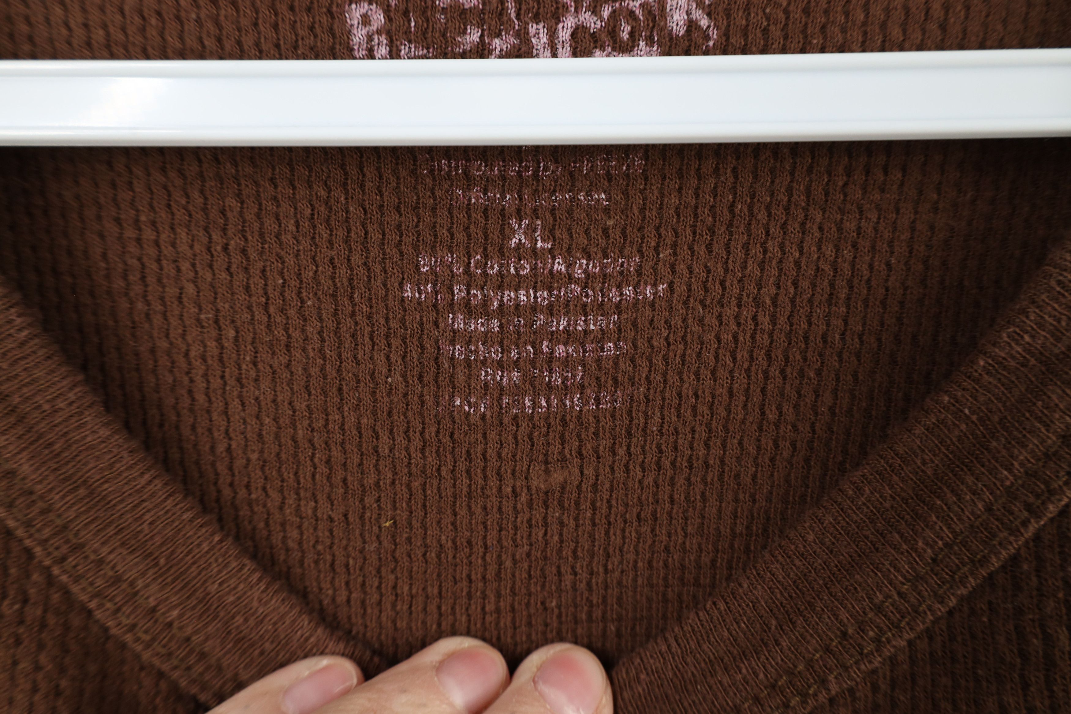 Vintage Vintage 90s Y2K Jimi Hendrix Waffle Knit Long Sleeve T-Shirt Size US XL / EU 56 / 4 - 8 Thumbnail