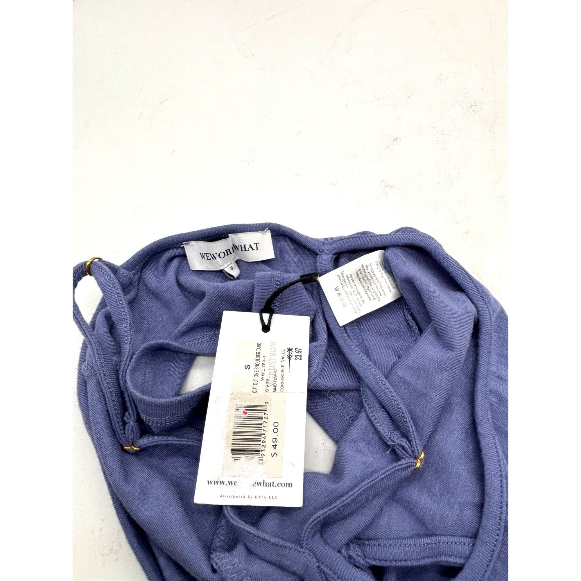 Other We Wore What Women's Cutout One Shoulder Tank, Blue Slate, S Size S / US 4 / IT 40 - 6 Thumbnail