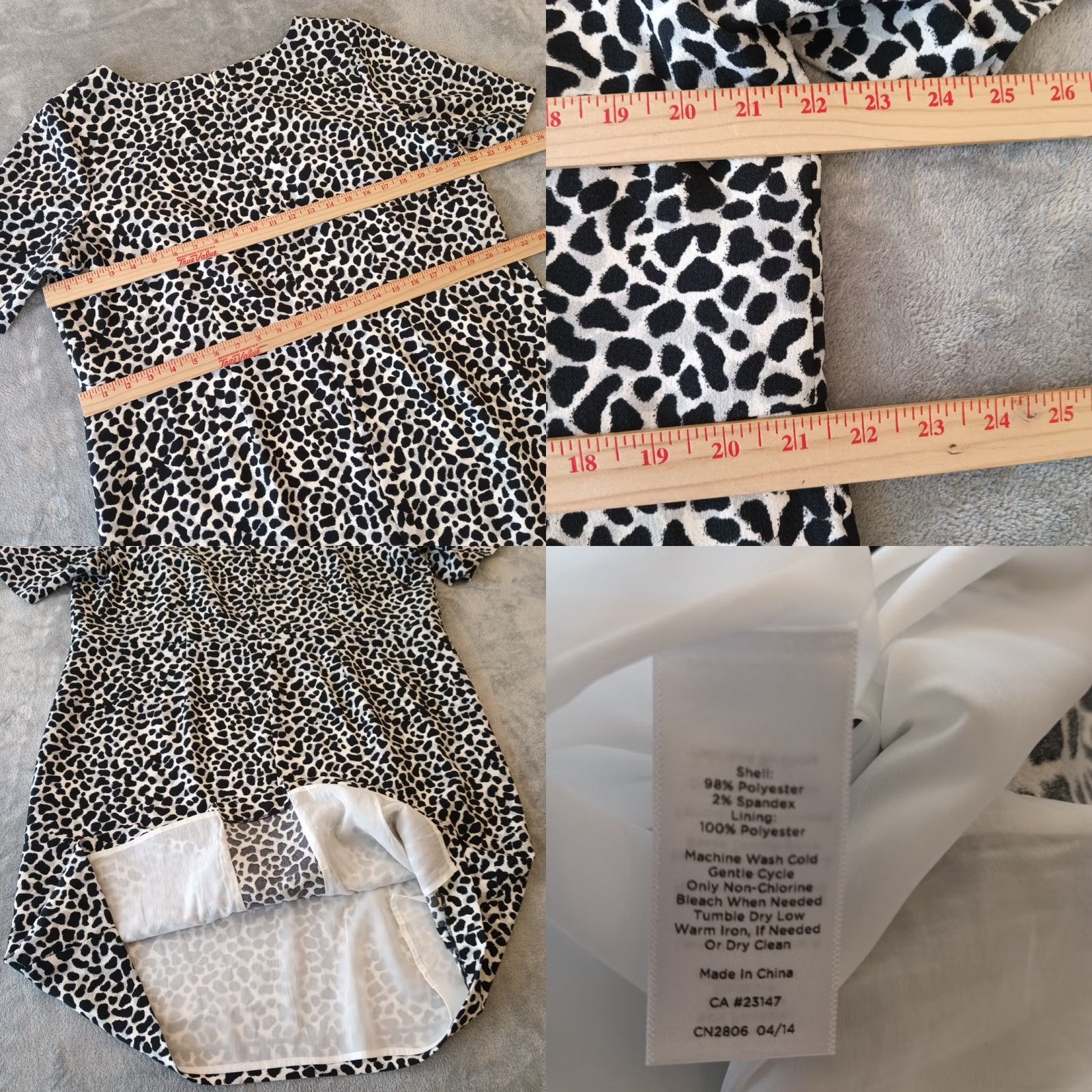 Talbots Talbots Sheath Dress Plus Size 16WP Black Gray Animal Print Short Sleeve Woman 16W Knee Length Vintage No Size 38" / US 16 / IT 52 - 8 Thumbnail