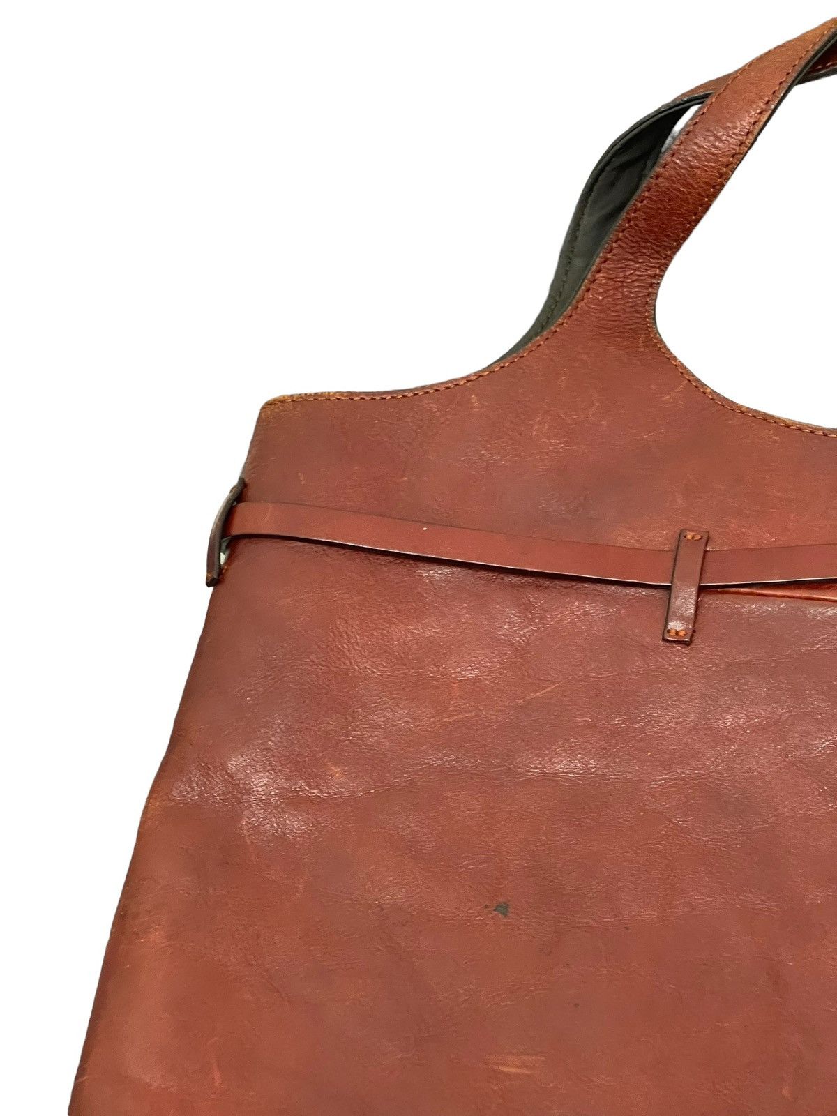 Genuine Leather Full Leather Patina Vtg Francesco Biasia Tote Bag 2🟩 Size ONE SIZE - 17 Thumbnail