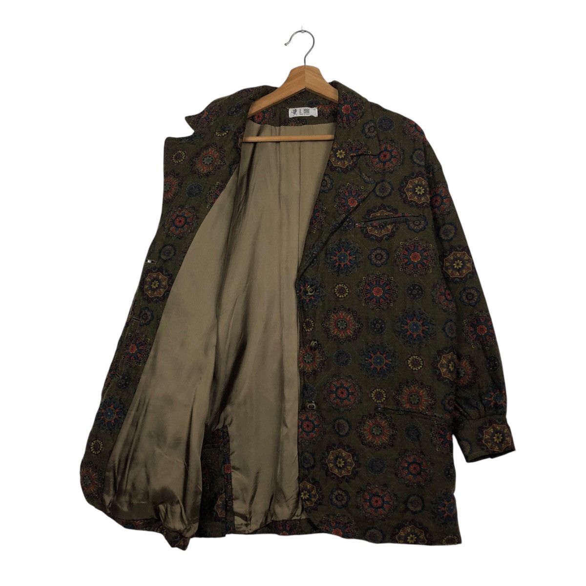 Vintage Button Jacket FullPrint Floral I 1981 Made in Italy
