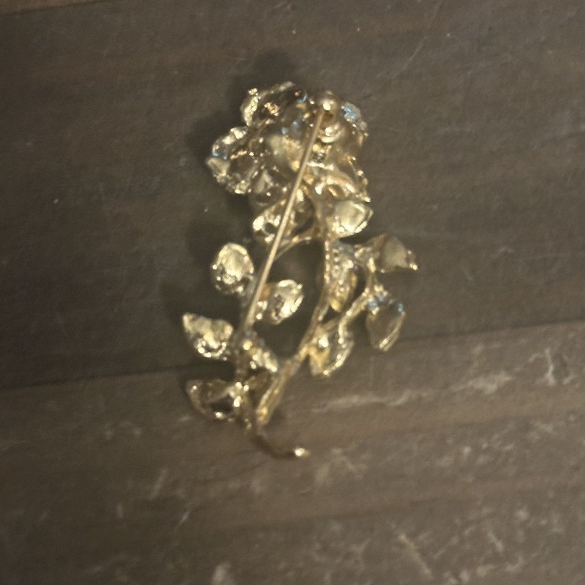 Vintage Vintage druzy coral and rhinestone flower brooch Size ONE SIZE - 4 Thumbnail