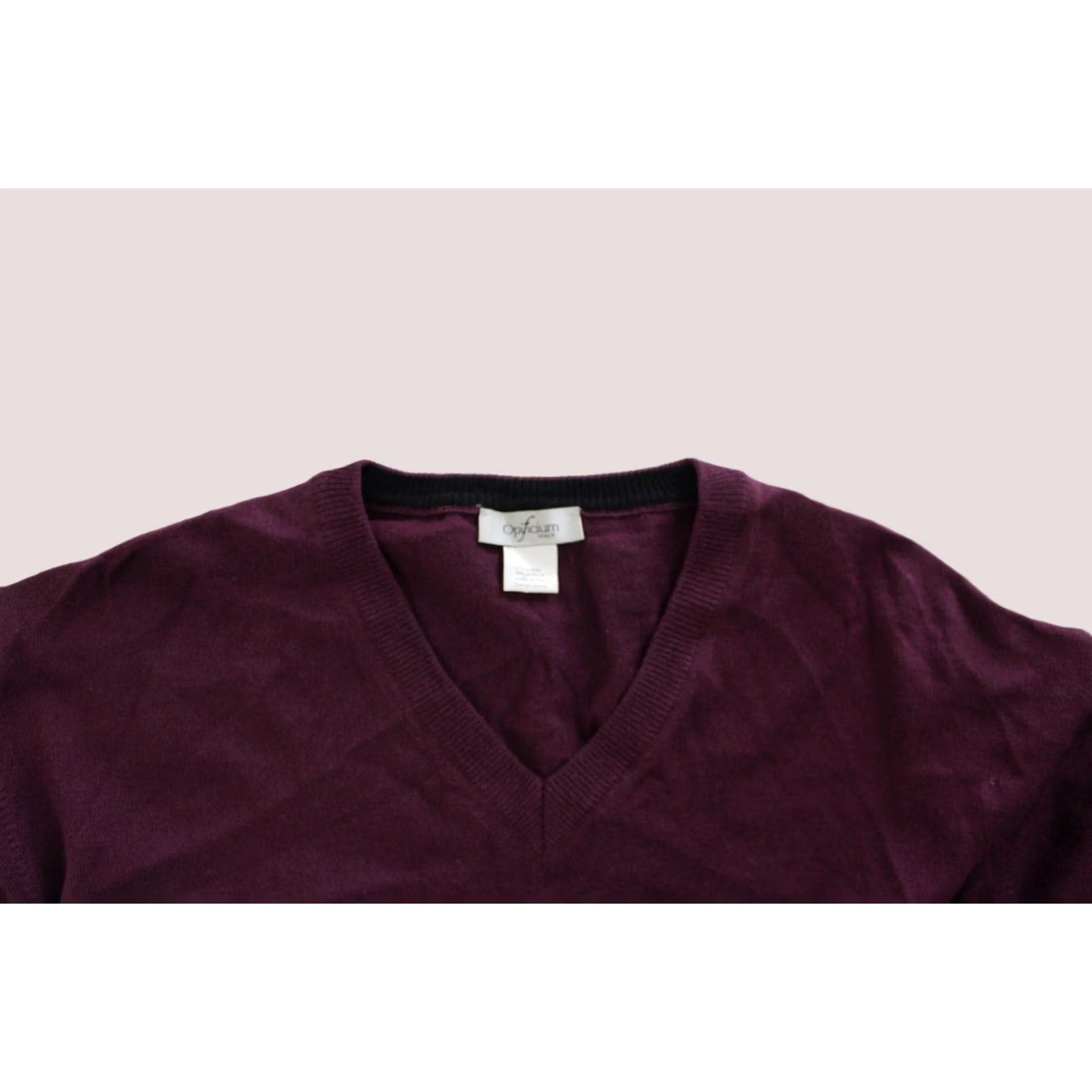 Vintage Opificium Made Italy Purple Wool Blend Vneck SWEATER XL Extra Large Men Size US XL / EU 56 / 4 - 1 Thumbnail