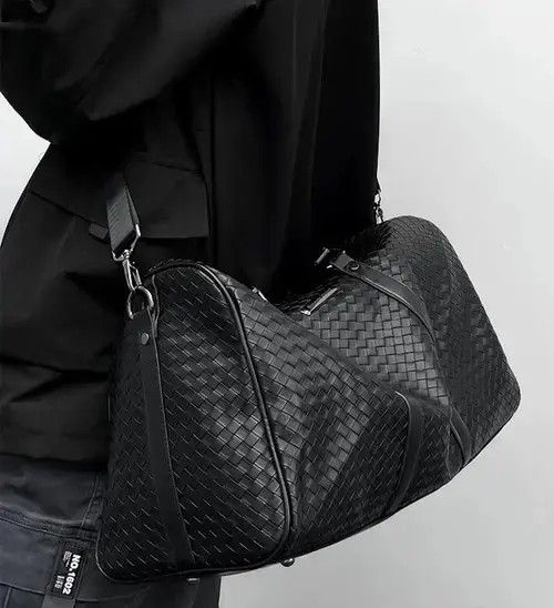 Japanese Brand × Vintage Outdoor retro woven travel duffle bag pu leather Size ONE SIZE - 4 Thumbnail