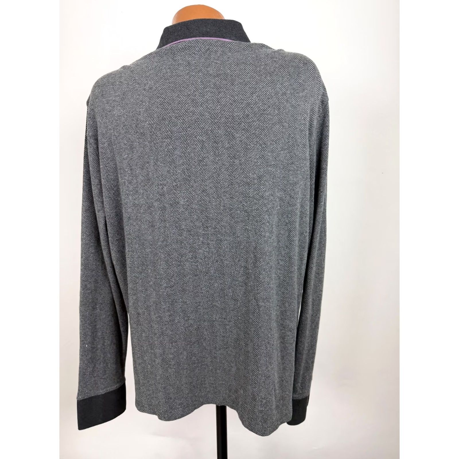 Express Express Polo Shirt Men L Herringbone Knit Cotton New Size US L / EU 52-54 / 3 - 7 Thumbnail