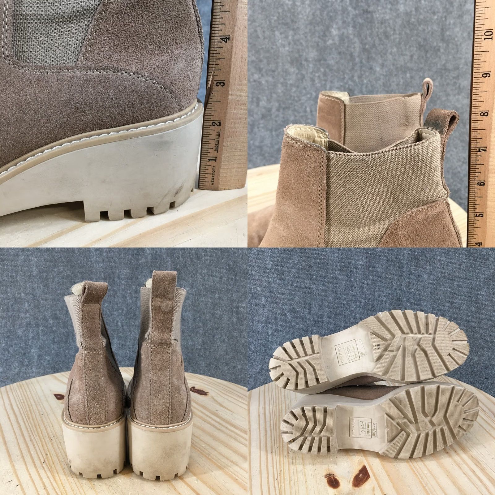 Dolce Vita Dolce Vita Boots Womens 8.5 M Haddie Wedge Chelsea Brown Leather Pull On Casual Shoe Boots Women Brown Leather Chelsea Wedge Casual Size US 9 / IT 39 - 9 Thumbnail