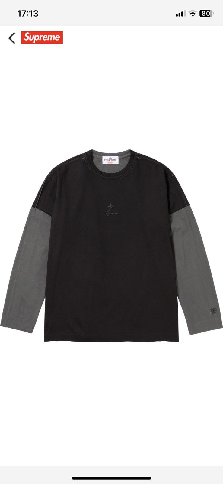 Supreme Supreme x Stone Island Long Sleeve Black | Grailed