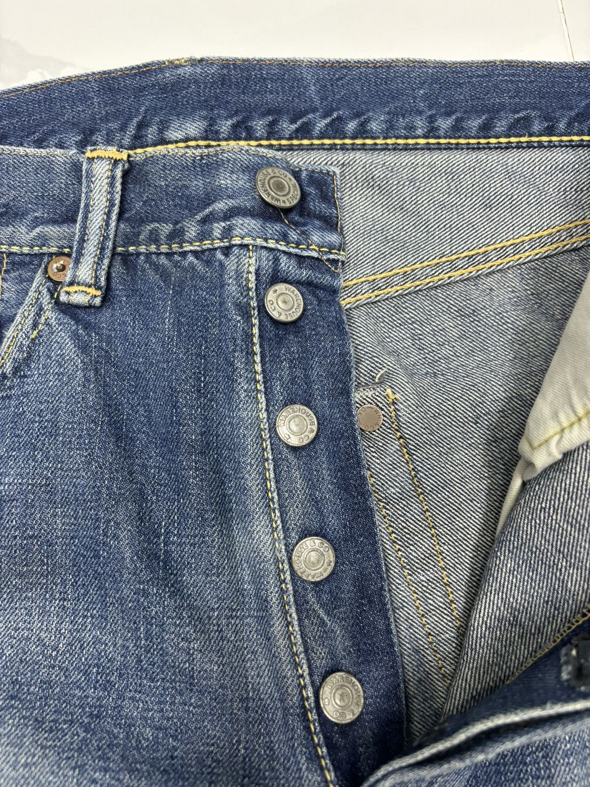 Sugar Cane VINTAGE 80s WAREHOUSE REDLINE SELVEDGE DENIM JEANS Size US 30 / EU 46 - 12 Thumbnail