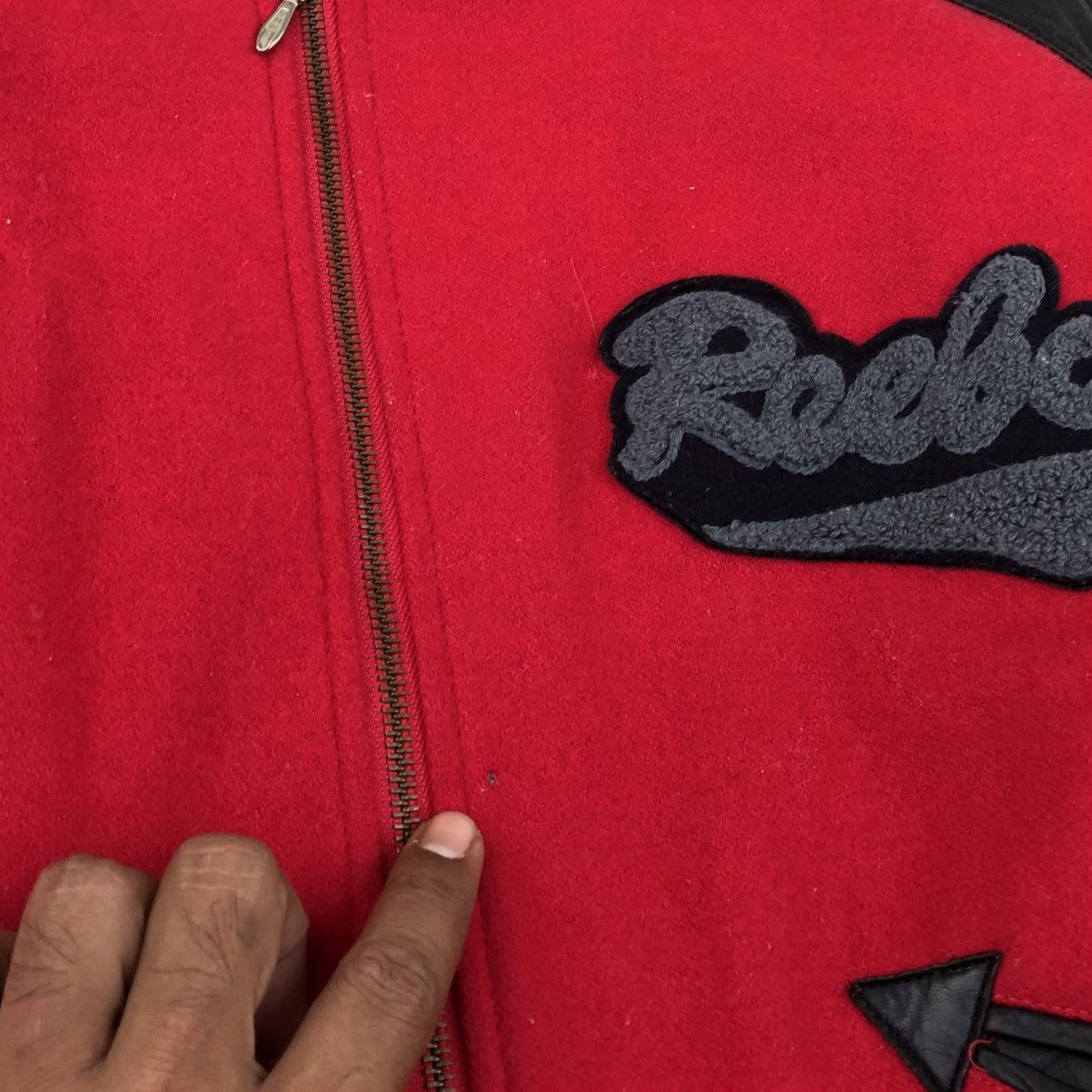 Reebok VTG Reebok Varsity Team Embroidery Spellout Varsity Jacket Size US M / EU 48-50 / 2 - 16 Thumbnail