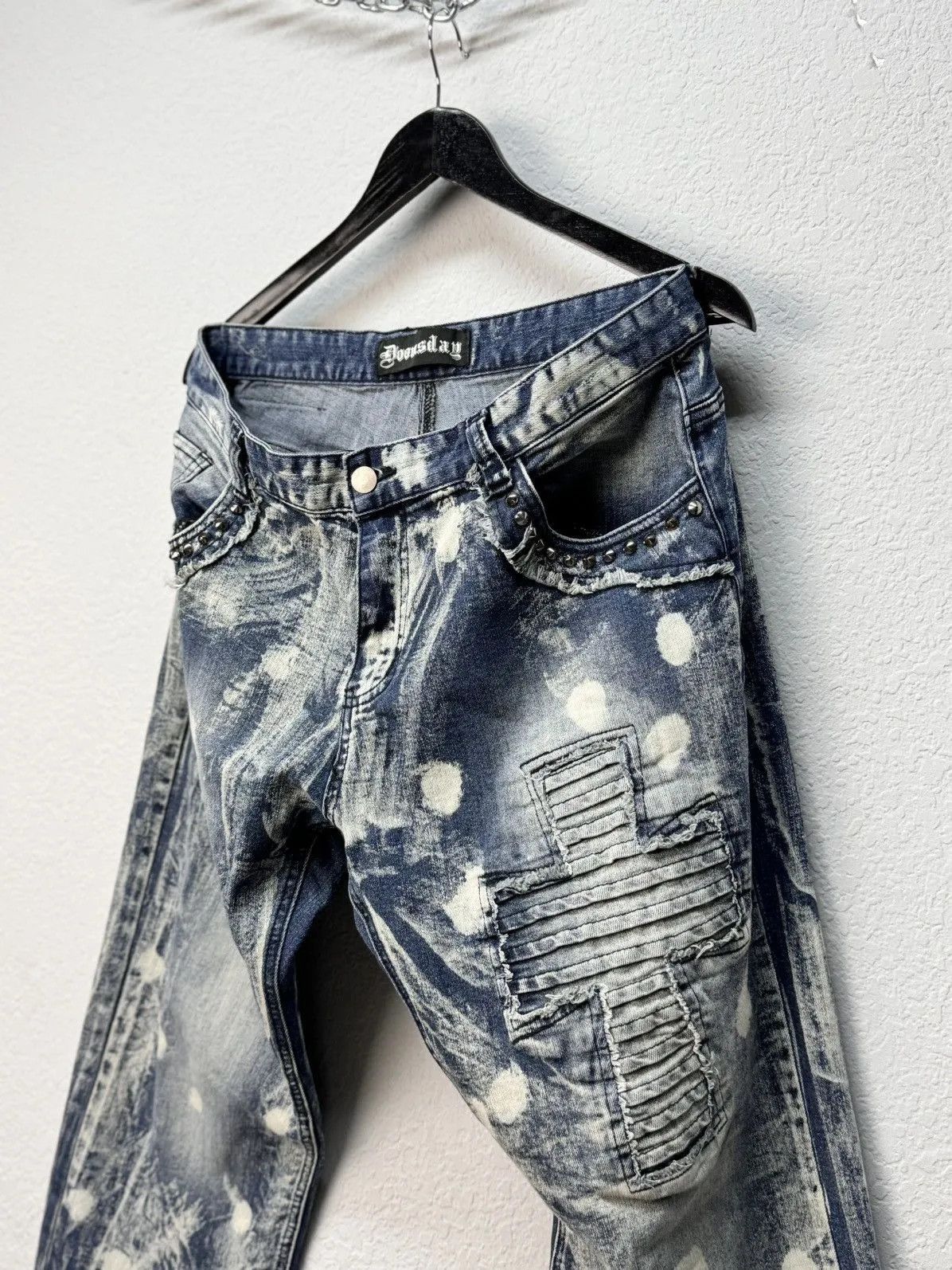 Designer × Leather VINTAGE CASUAL BALENCIAGA STYLE LEATHER PANTS MOTO RACING Size US 32 / EU 48 - 5 Thumbnail