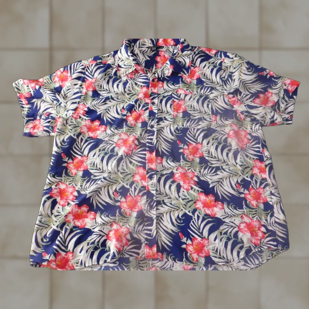Vintage Mountain and Isles Shirt 2XL Blue Floral Hawaiian Button-Up Mens Size US XXL / EU 58 / 5 - 1 Thumbnail