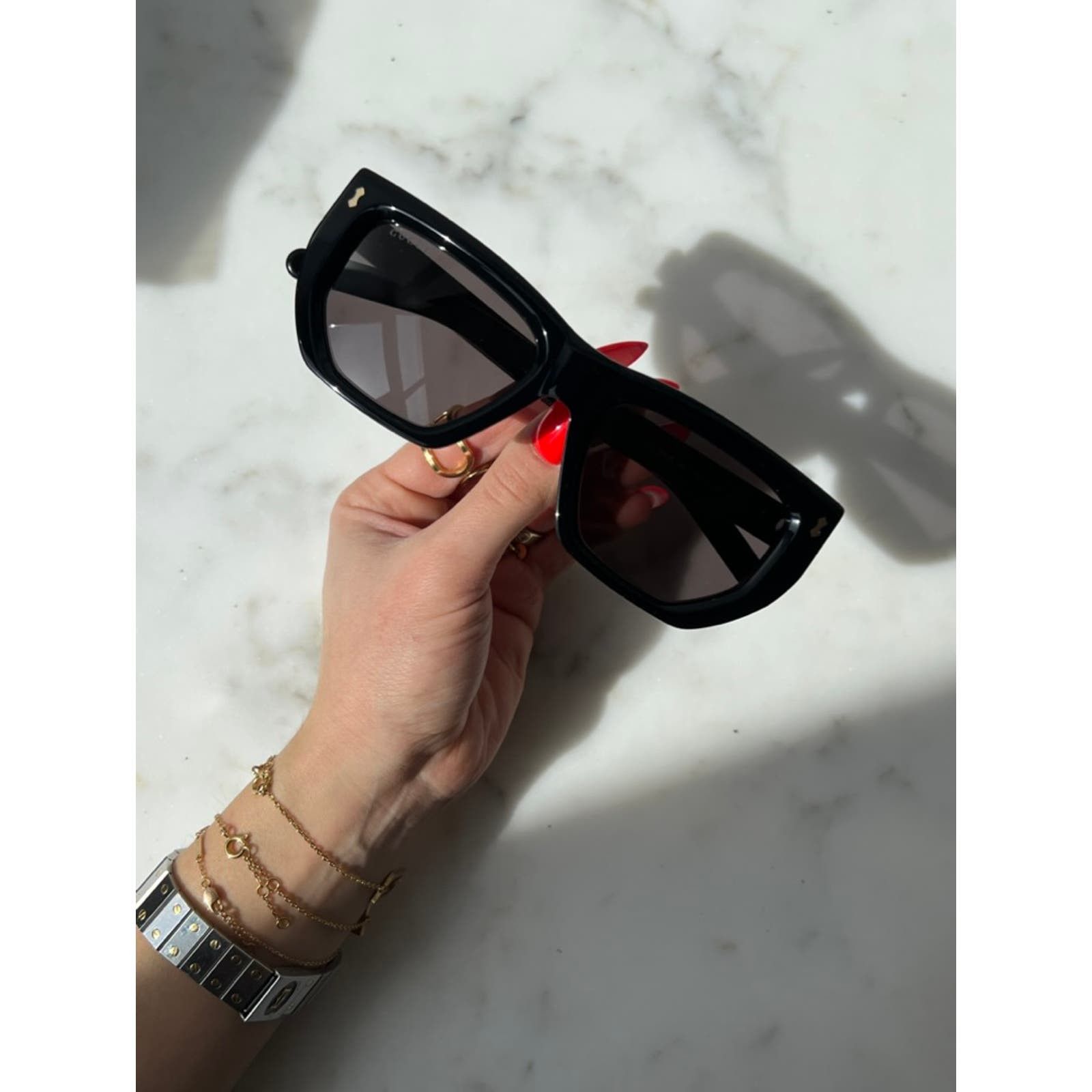 NEW Gucci GG1520S Black Angled Sunglasses