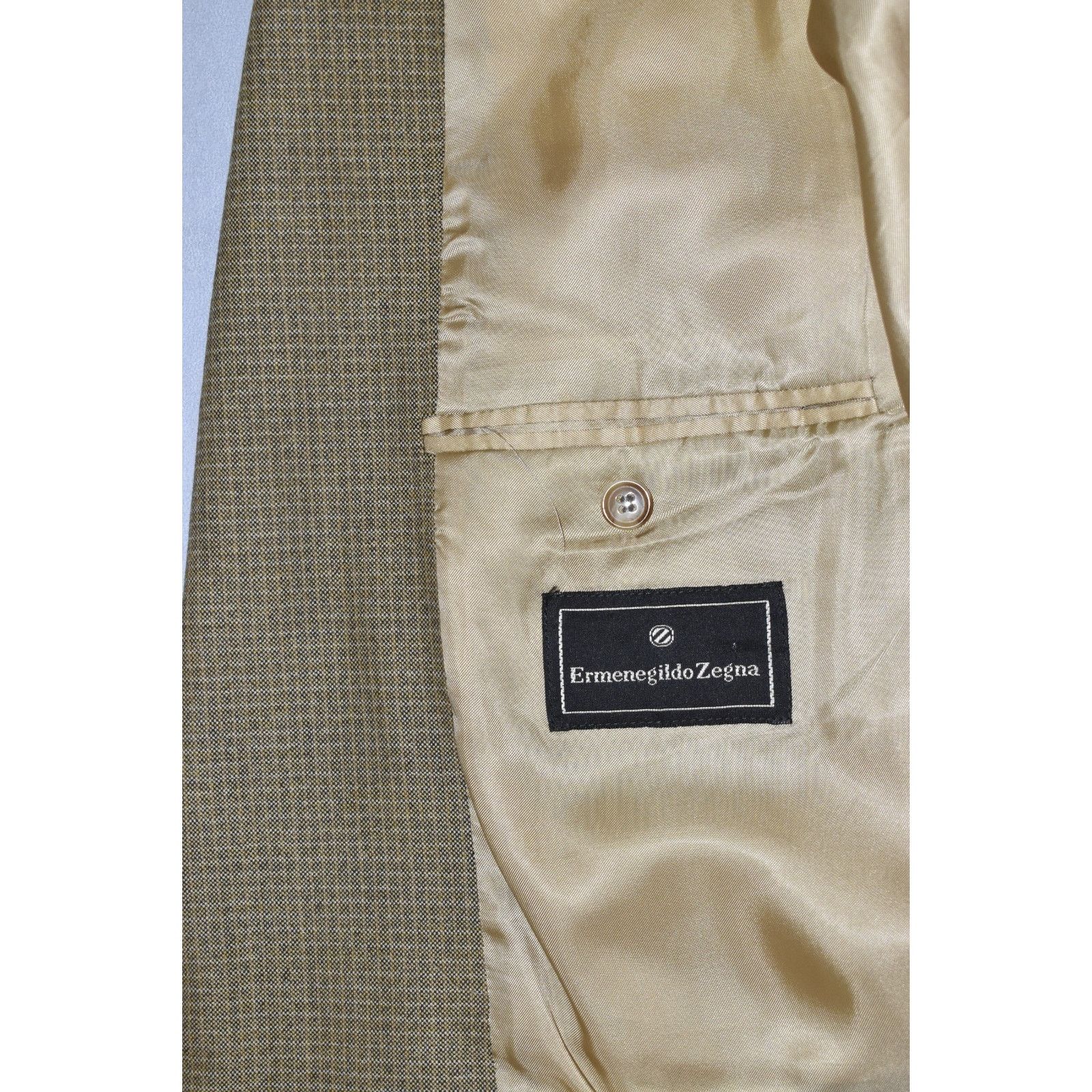 Ermenegildo Zegna ERMENEGILDO ZEGNA Beige 3 Button Fine Worsted Blazer Size 54 Size 54R - 5 Thumbnail