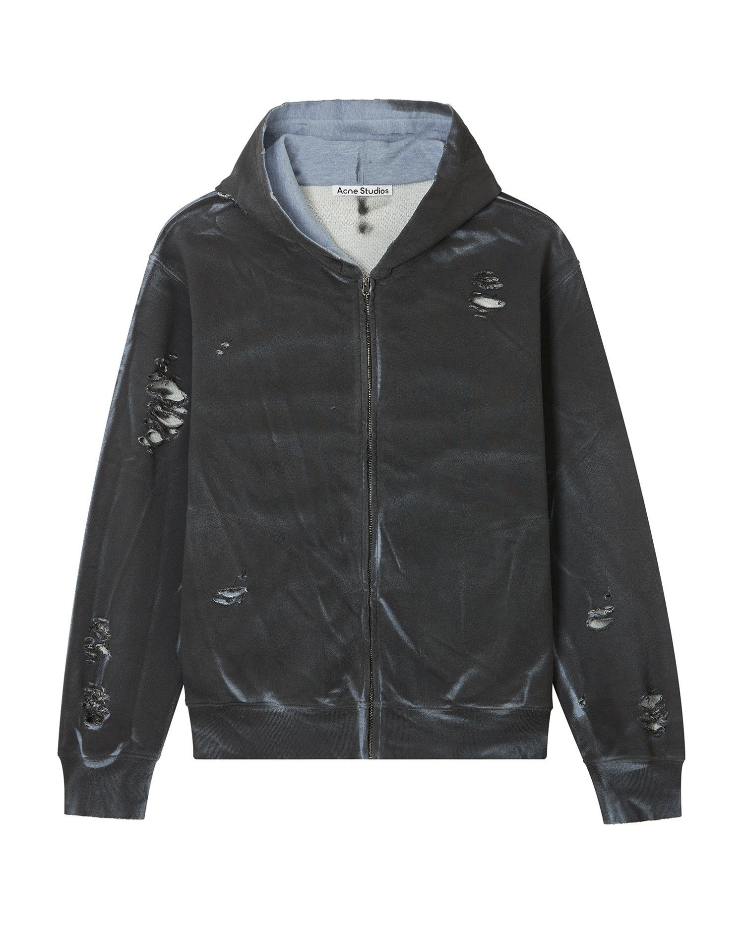Acne Studios Acne Studios Round Label Printed Ripped Hoodie Size US XS / EU 42 / 0 - 1 Thumbnail