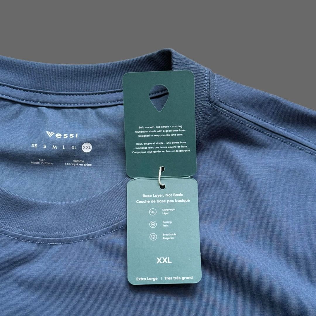 Vessi Vessi Twill Men's The Base T-Shirt Blue XXL NWT Size US XXL / EU 58 / 5 - 4 Thumbnail