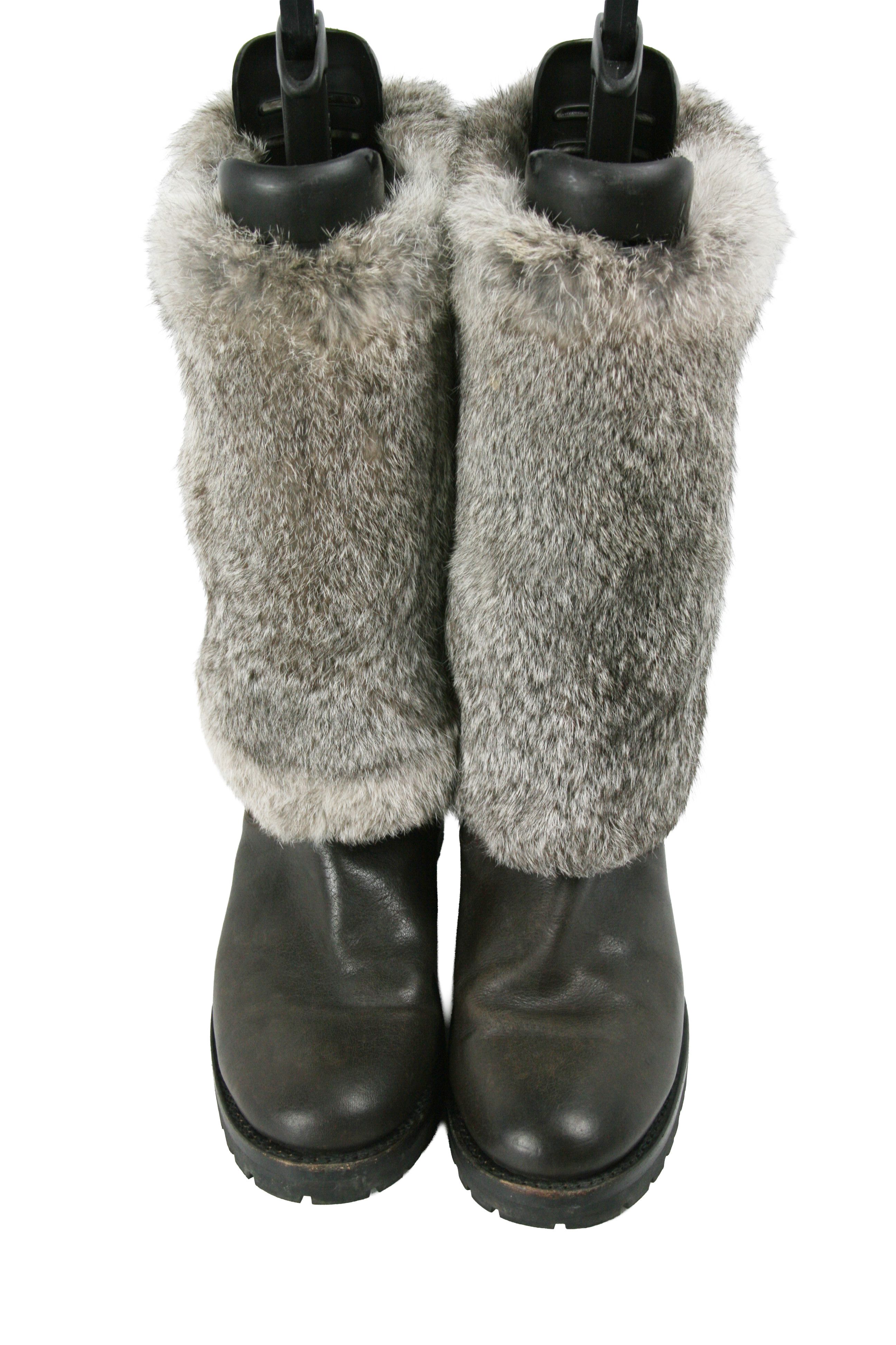 Frye Natalie Cuff Lug Fur Boots Size US 9.5 / IT 39.5 - 7 Thumbnail