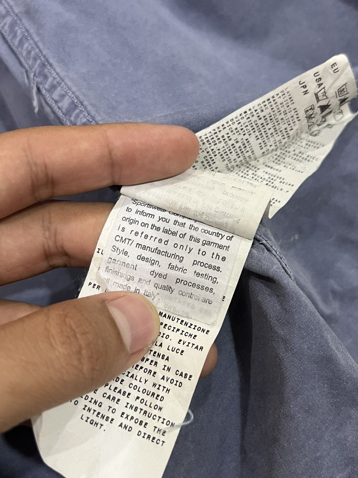 Stone Island Stone Island Garment Dye Blue Twin Pocket Overshirt Size US L / EU 52-54 / 3 - 11 Thumbnail