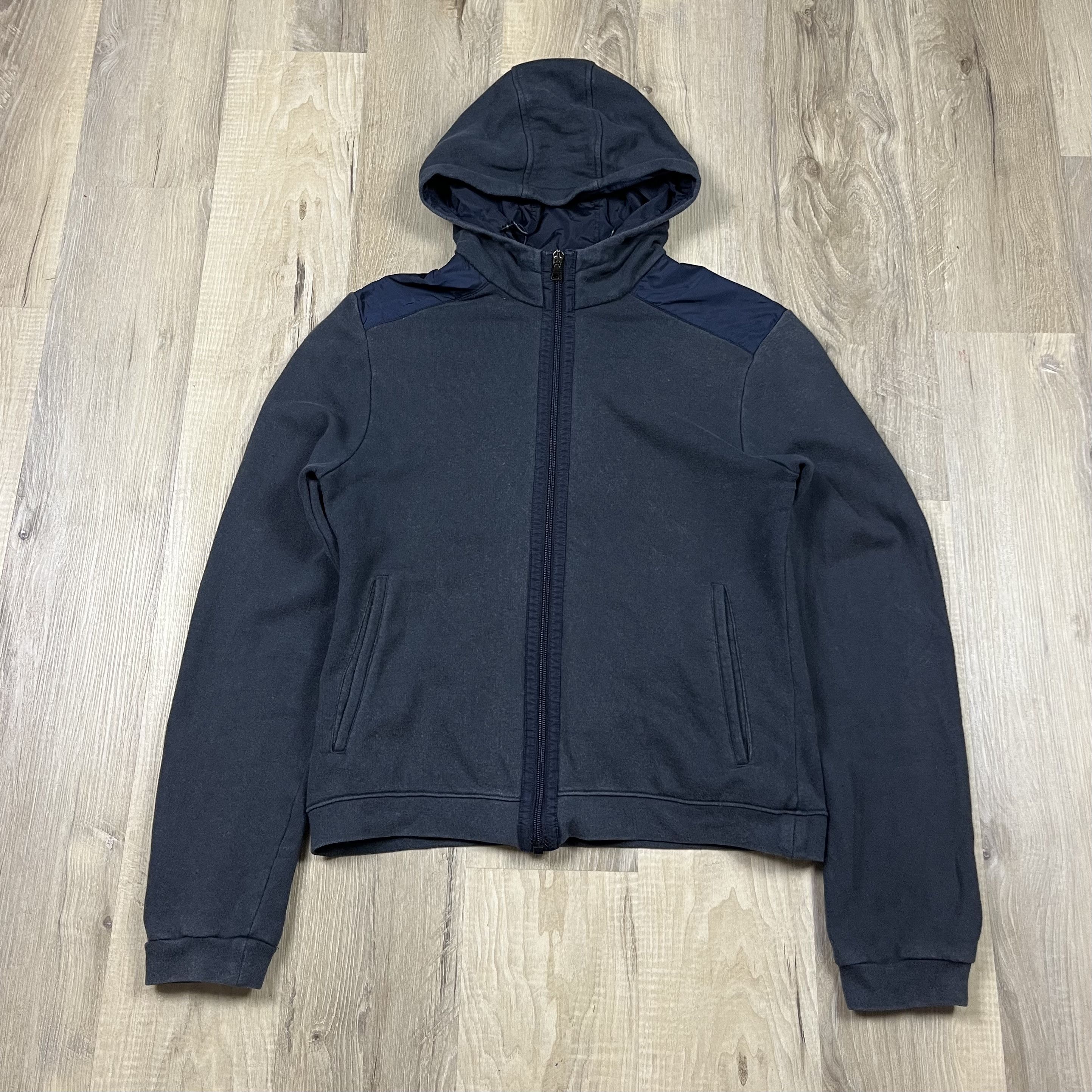 Prada VTG Y2K Prada Full Zip Hooded Sweatshirt Black Blue Nylon Size M / US 6-8 / IT 42-44 - 3 Thumbnail