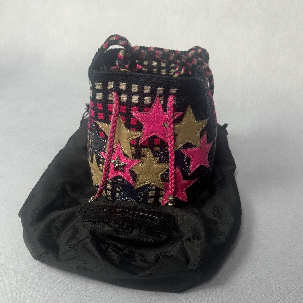Chrome Hearts Guanabana Star Patch Bucket Shoulder Bag in Pink, Men's