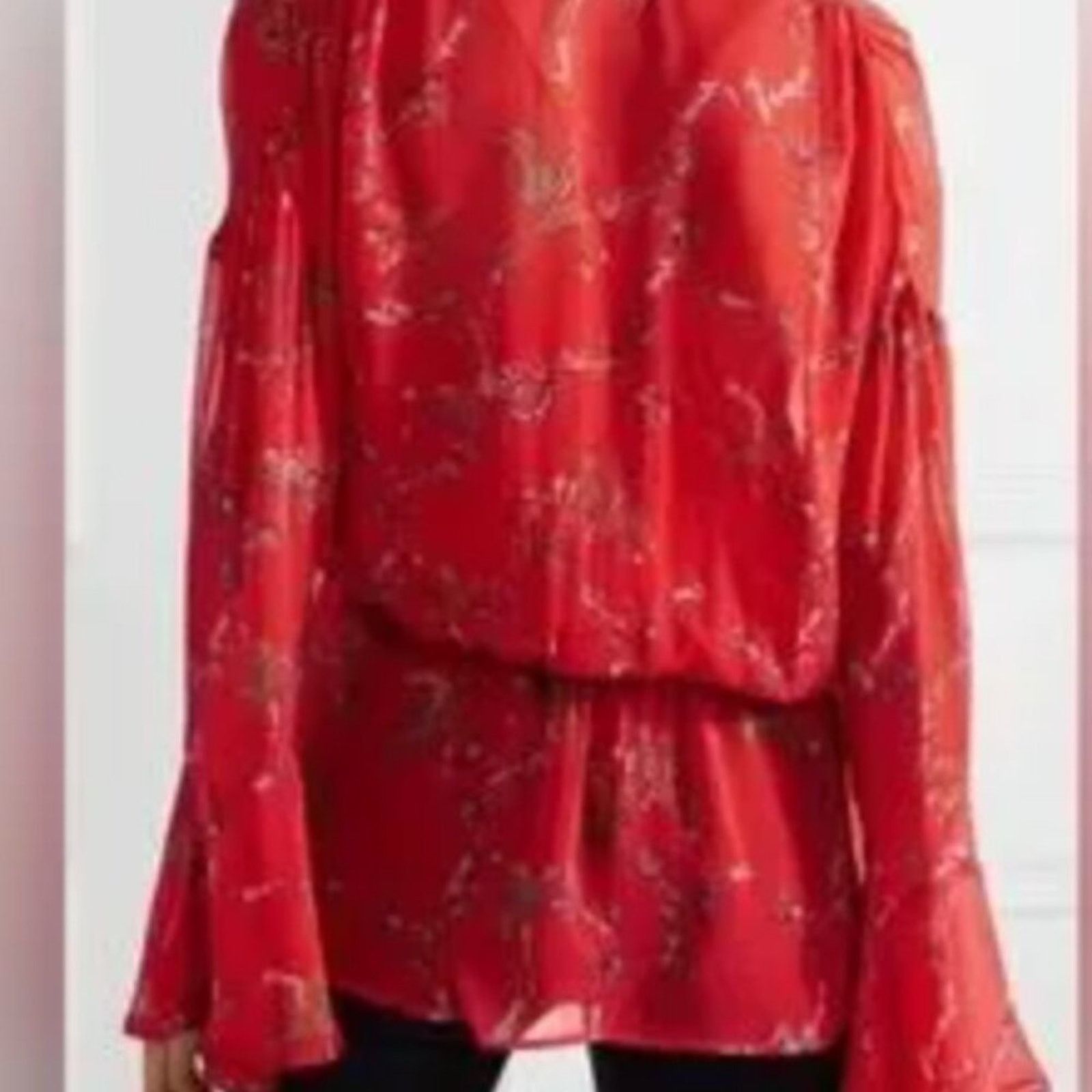 Iro Iro Linette Floral Bell Sleeve Chiffon Blouse Long Sleeve Size M / US 6-8 / IT 42-44 - 4 Thumbnail