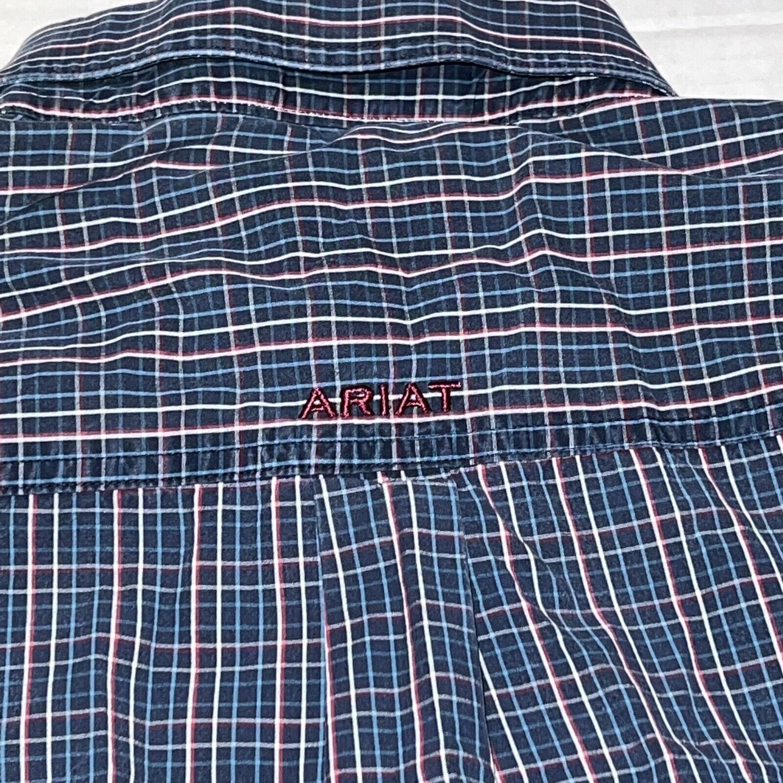 Ariat Ariat Pro Series Button Shirt Mens Sz LT Blue Plaid Vented Size US L / EU 52-54 / 3 - 7 Thumbnail