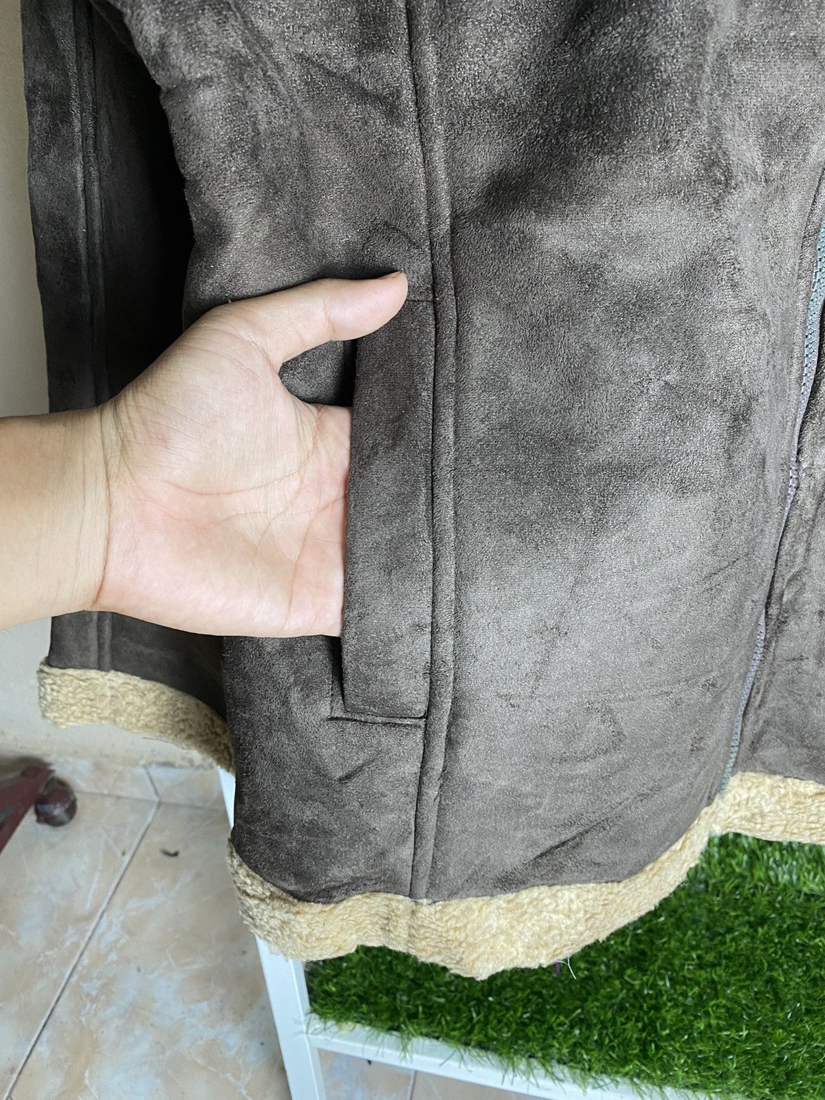 Vintage SUNTORY BOSS COFFEE Japanese Promo Suede Sherpa Lined Jacket Size US M / EU 48-50 / 2 - 5 Thumbnail