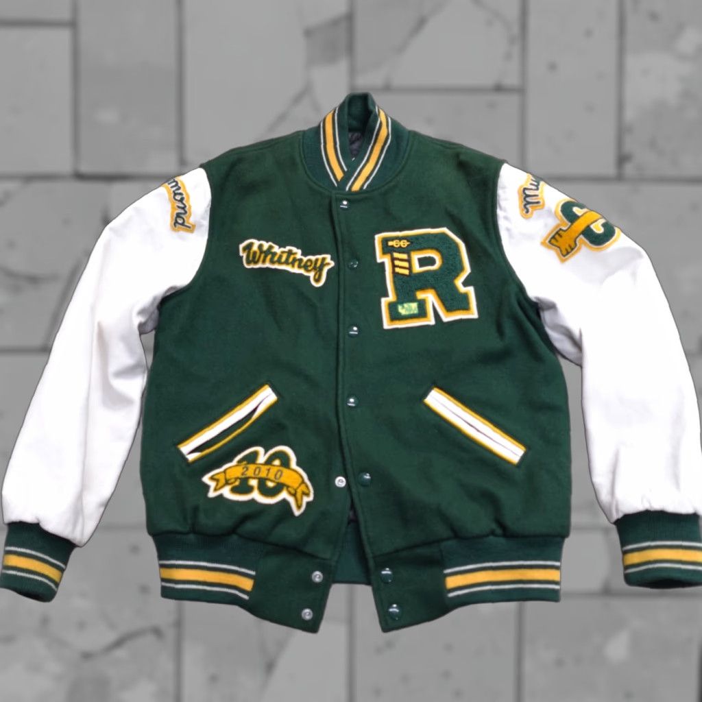JW Anderson Dehen Jacket Varsity Green Wool Leather Snap S Small - Men - Short - United States - Chris Anderson - Mustangs Redmont? Size US S / EU 44-46 / 1 - 1 Thumbnail