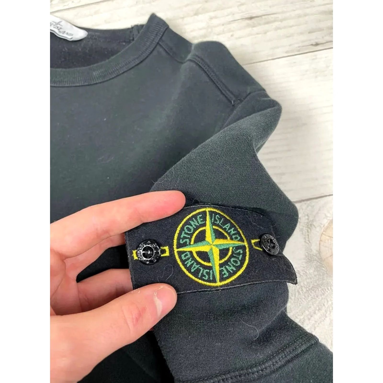 Stone Island Stone Island Sweatshirt Men L Black Garment Dyed Intarsia Logo Crew Neck Pullover Size L Color Black Logo Detail 90s? Size US L / EU 52-54 / 3 - 5 Thumbnail