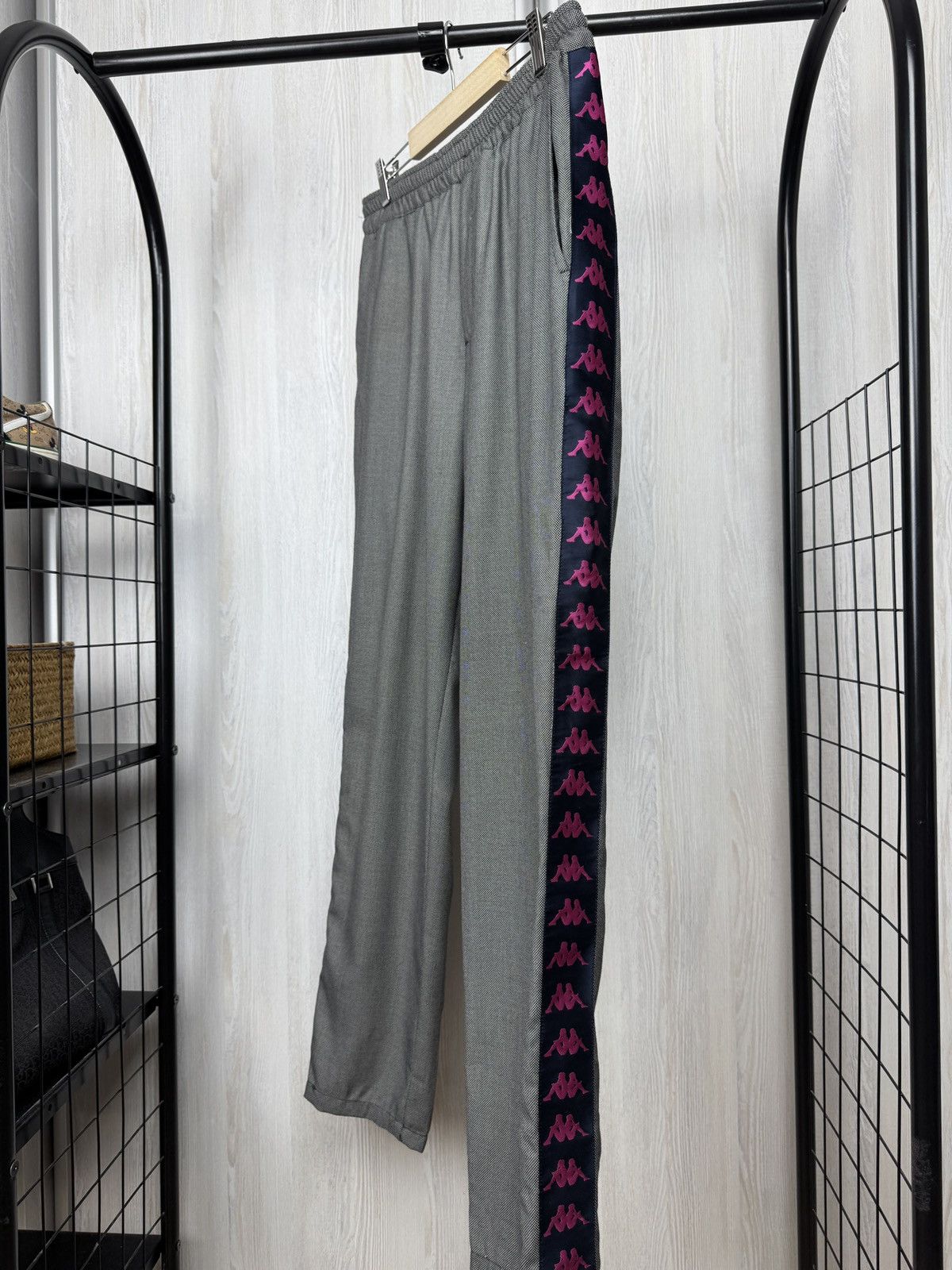 Kappa Kappa x Danilo Paura grey wool Italy striped track pants Size US 34 / EU 50 - 4 Thumbnail