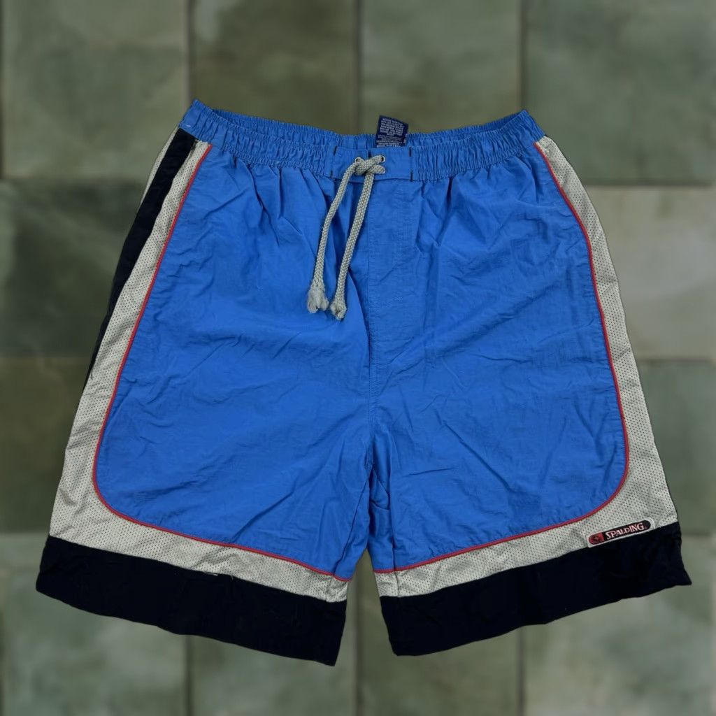Spalding Vintage Spalding Swim Trunks Adult XL Blue Grunge Y2K Baggy Hipster Punk Shorts Size US 36 / EU 52 - 1 Thumbnail