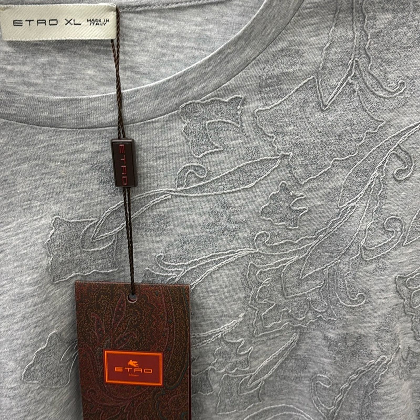 Etro Etro Gray Short Sleeve Tee Soft Cotton Casual Size XL Size US XL / EU 56 / 4 - 1 Thumbnail