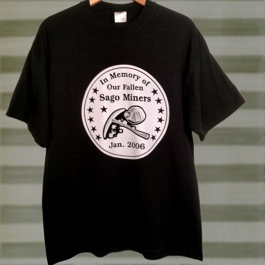Jerzees Sago Mine Disaster Shirt Large In Memory Of Our Fallen Coal Miners WV History Shirt Mens Black Cotton Blend Knitted Crew Neck Short Sleeve Jersey ZER Size US L / EU 52-54 / 3 - 1 Thumbnail