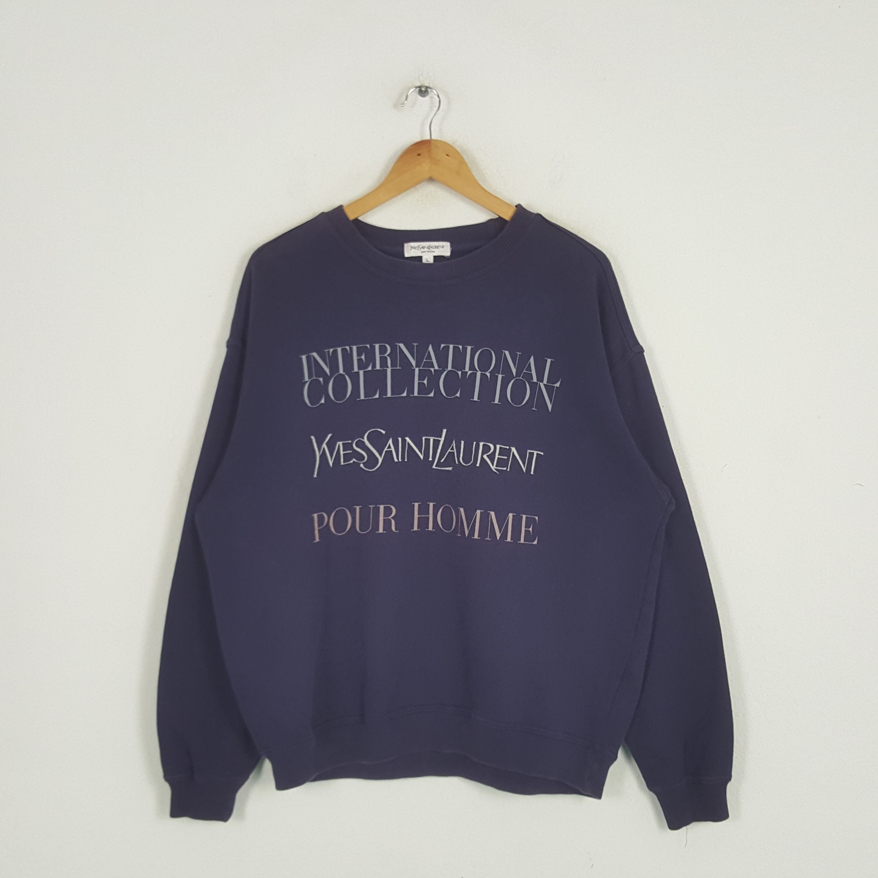 Vintage Vintage Yves Saint Laurent Pour Homme Designer Sweatshirt Size US L / EU 52-54 / 3 - 1 Thumbnail