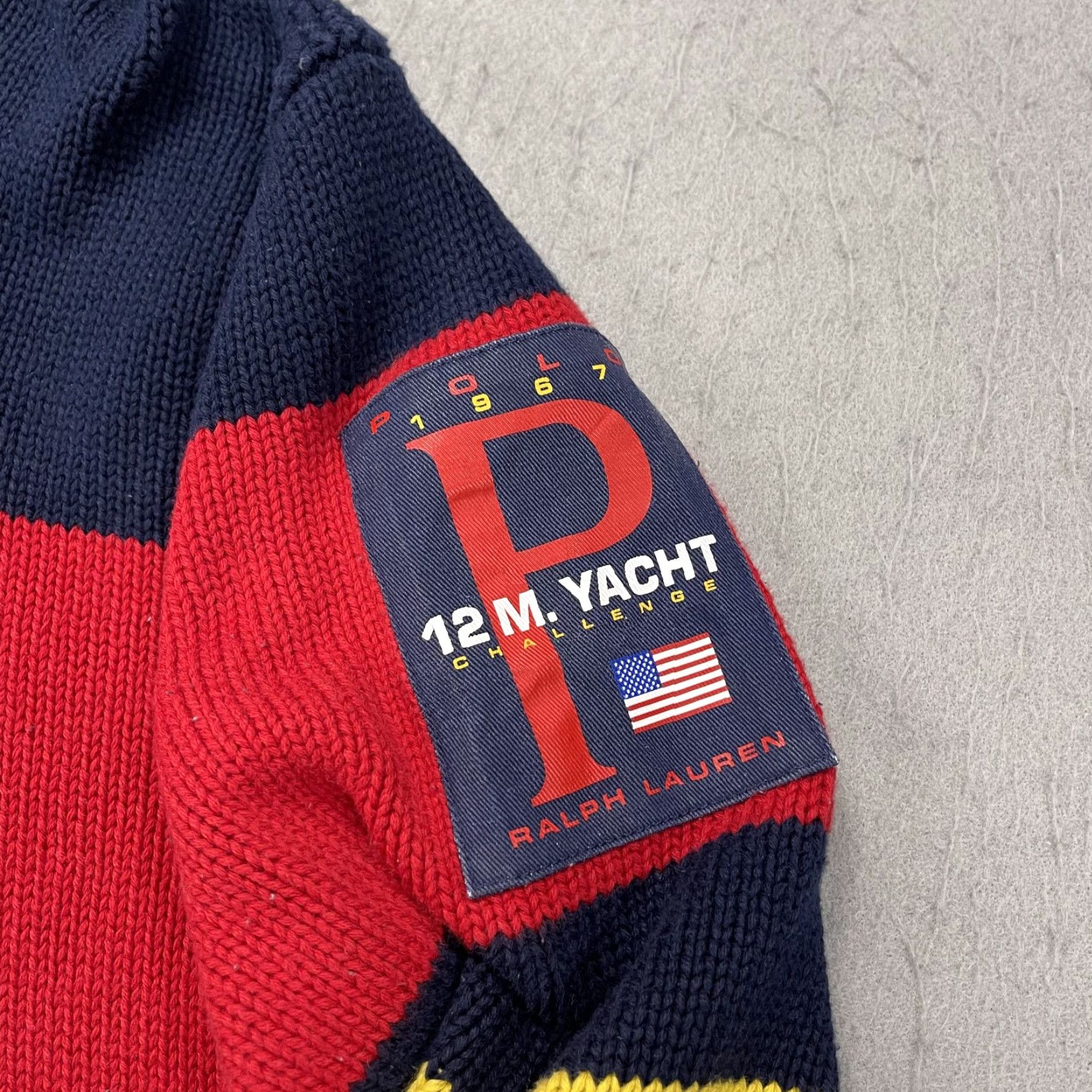 Polo Ralph Lauren Polo Ralph Lauren Sweater Mens Medium Shawl Striped Yacht Challenge 12M Cotton Size US M / EU 48-50 / 2 - 3 Thumbnail