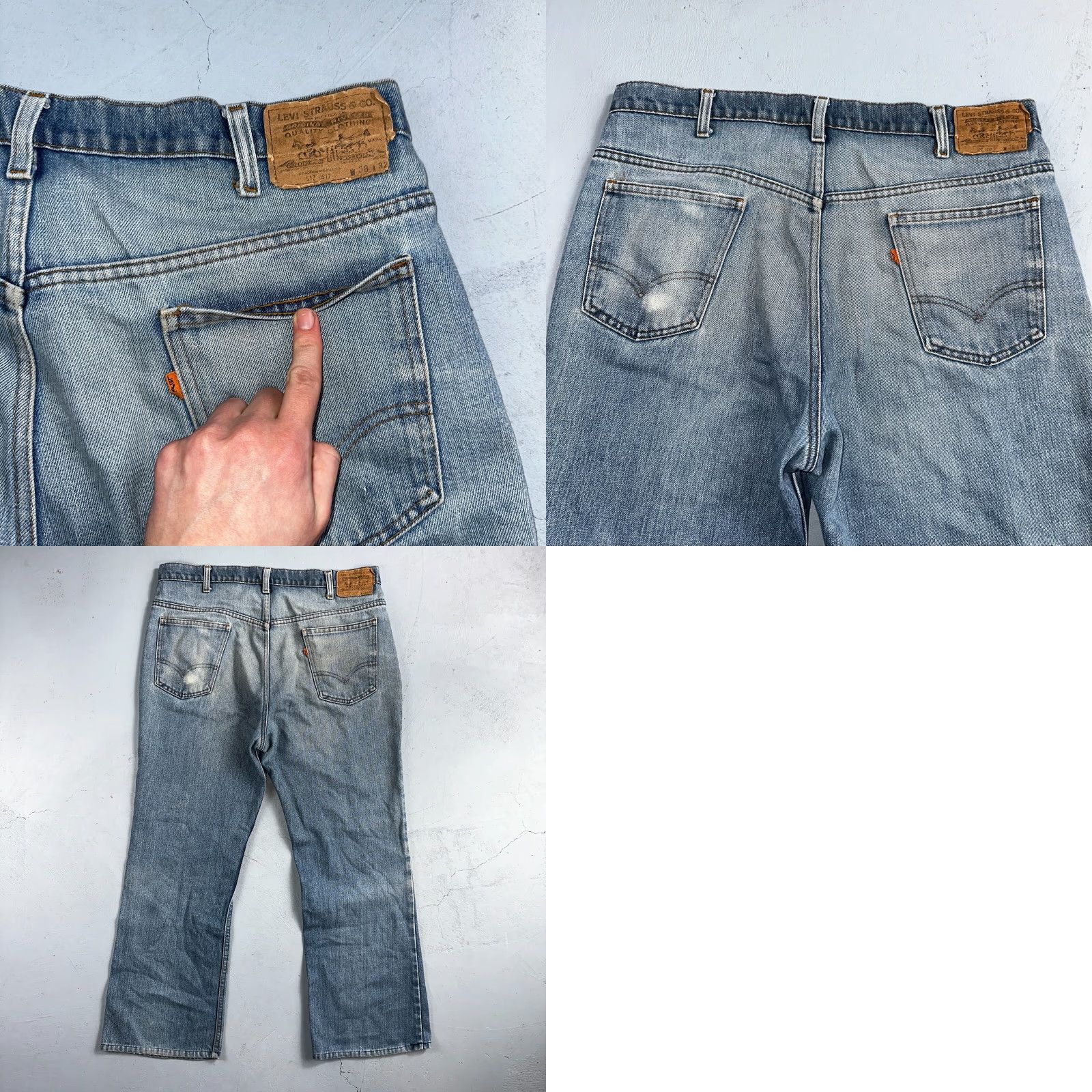 Levi's VINTAGE Levi's 517 Jeans Boy—Levi's 517 Bootcut Denim Blue 38x32 USA 80s Talon Act Orange Tab Mens Regular Cotton Size US 38 / EU 54 - 10 Thumbnail