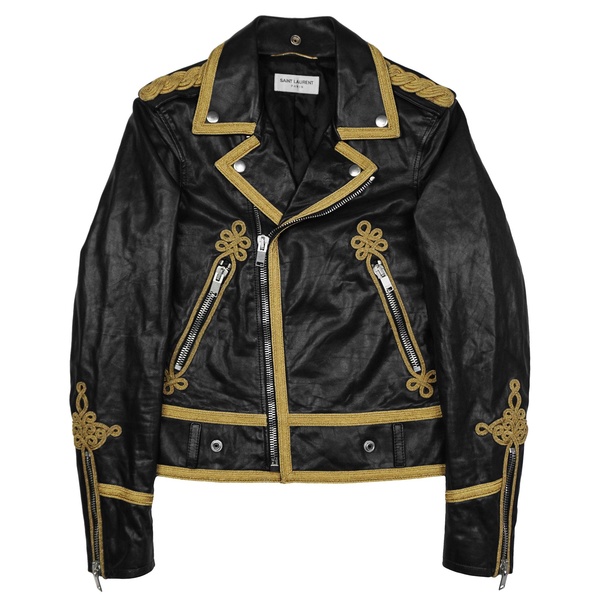 Saint Laurent Paris Saint Laurent Paris SS15 "Psych Rock" Officer Leather Jacket Size XS / US 0-2 / IT 36-38 - 1 Thumbnail