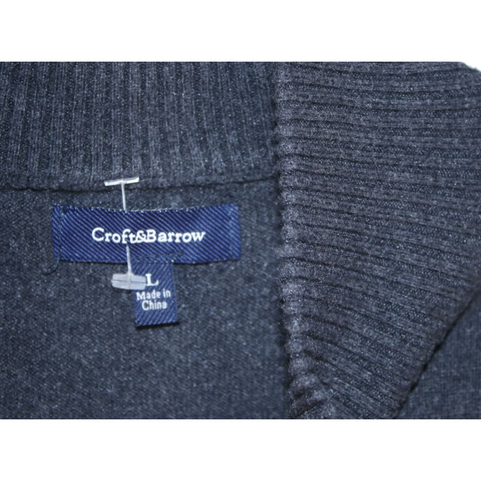 Croft & Barrow CROFT & BARROW Argyle Sweater 1/4 Zip Pullover Men's Large Gray Long Sleeve High Neck 80s 90s Classic Size US L / EU 52-54 / 3 - 3 Thumbnail